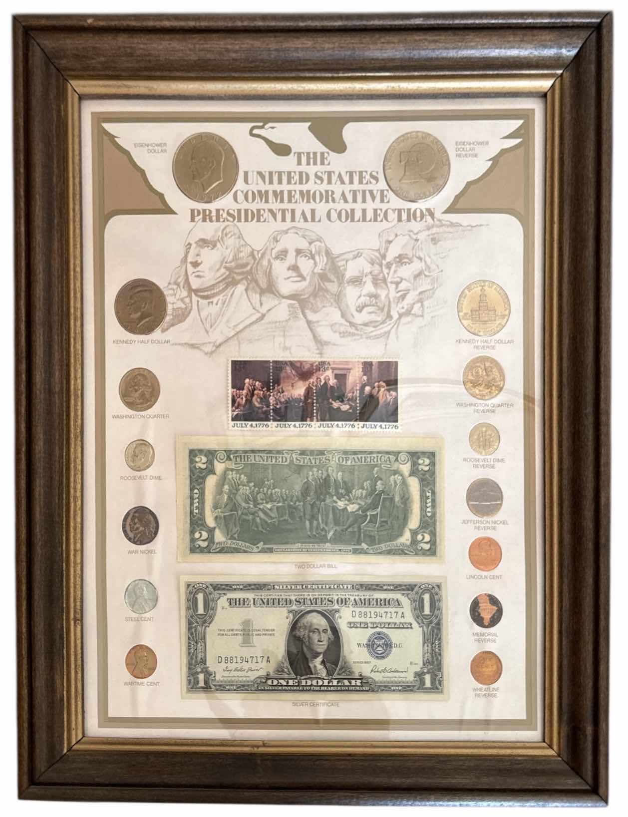 Photo 1 of VINTAGE WOOD FRAMED THE UNITED STATES COMMEMORATIVE PRESIDENTIAL COLLECTION LISTED ON OTHER AUCTION SITES $500-$1200

W13” X L16”