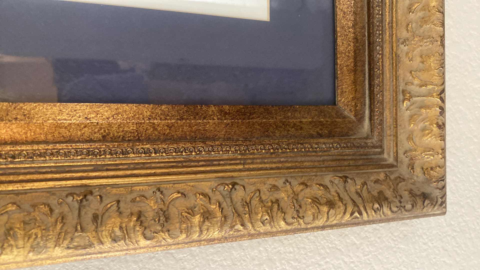 Photo 1 of VINTAGE ORNATE GOLD WOOD FRAMED LOUIS ICART SIGNED LITHOGRAPH WOMAN BEARSKIN RUG PEACOCK FEATHERS ARTWORK 29” x 25”