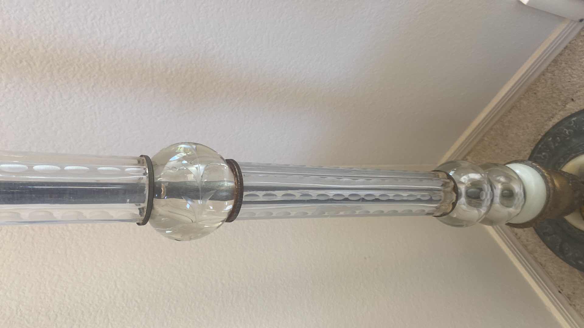 Photo 1 of TORCHIERE FLOOR LAMP WITH ETCHED GLASS H66”
