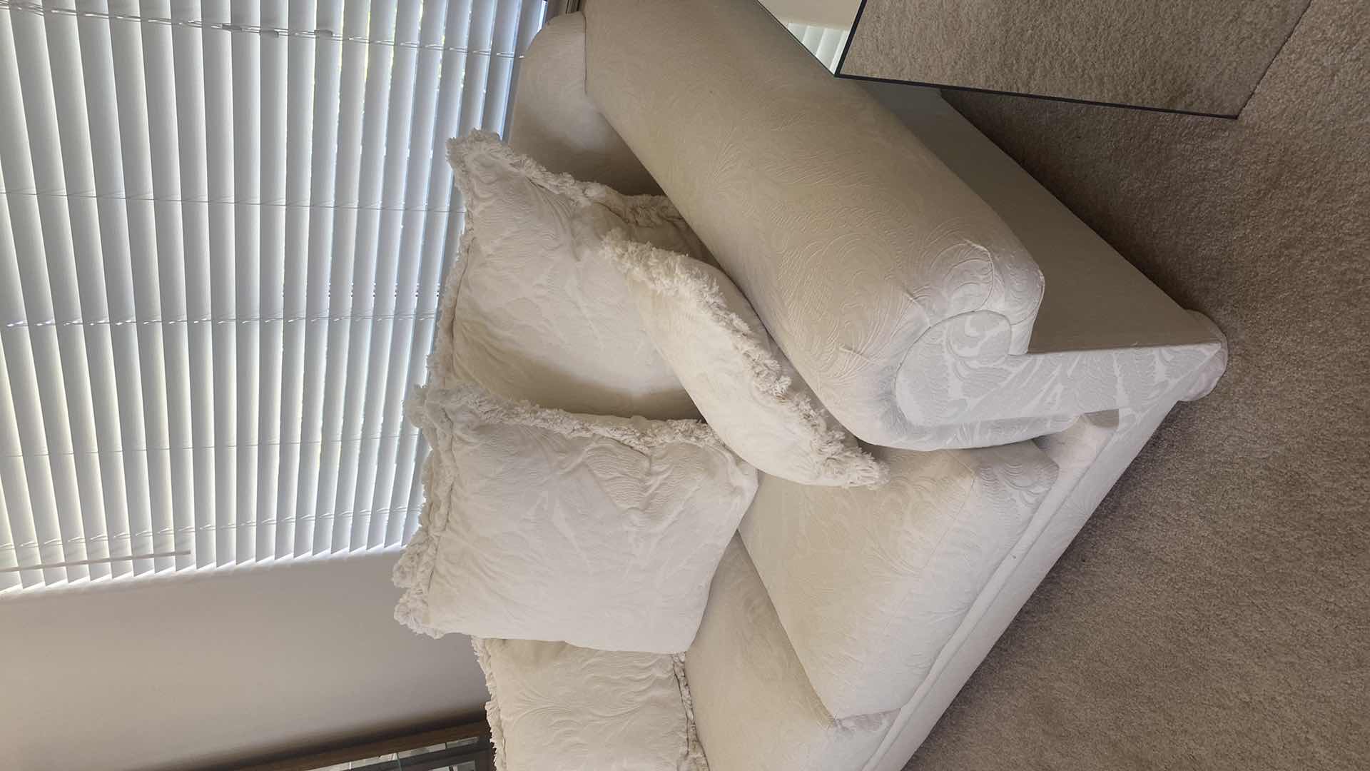 Photo 1 of ANDINAS SOFA DESIGNS FABRIC ROLLED ARM WHITE 70” LOVE SEAT