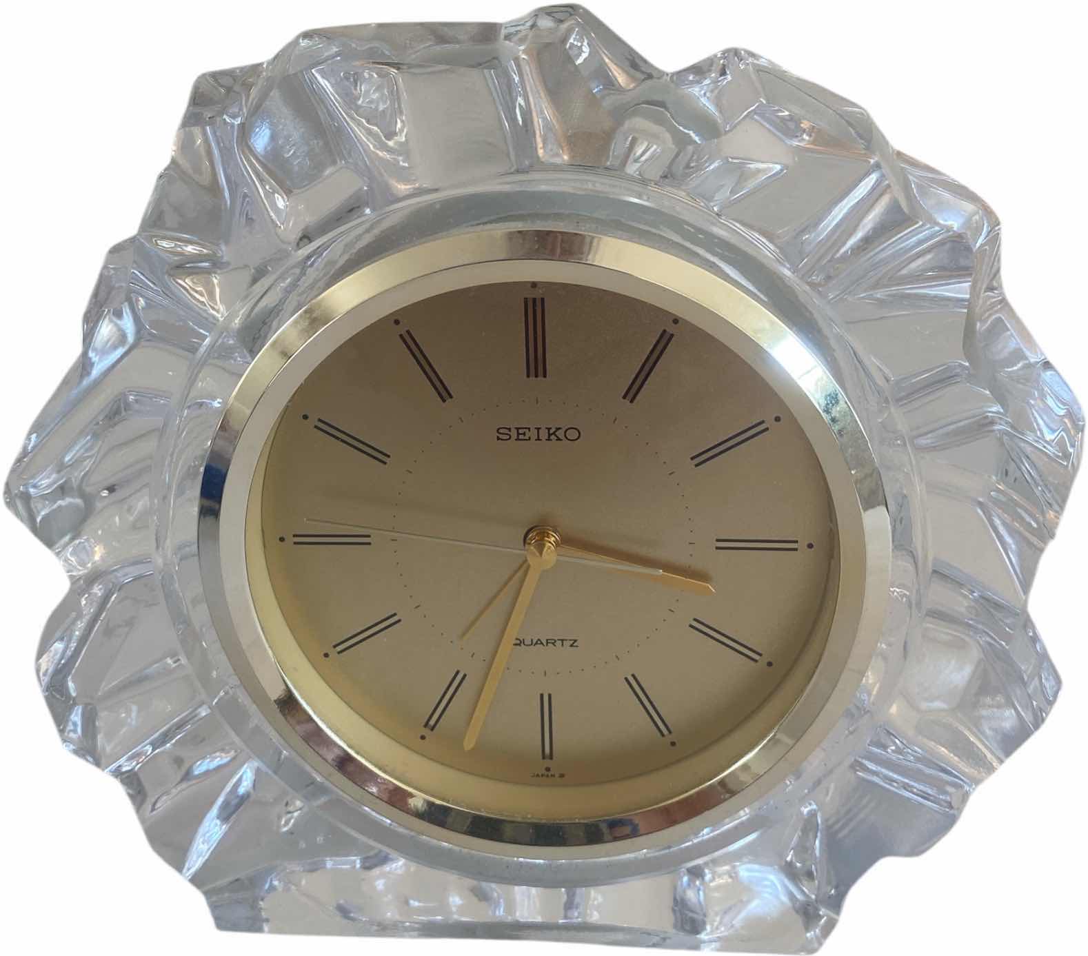 Photo 1 of SEIKO CUT GLASS TABLE CLOCK 7” x 6 1/2”