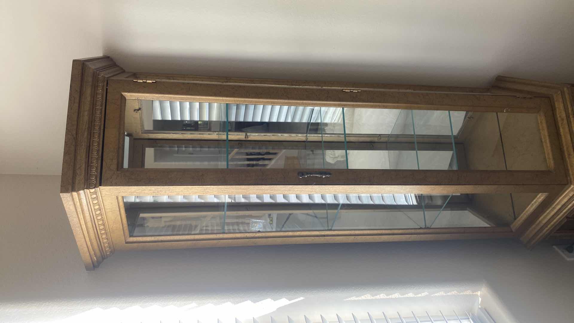 Photo 1 of WOOD & GLASS CORNER DISPLAY CABINET 26” x 26” H72”