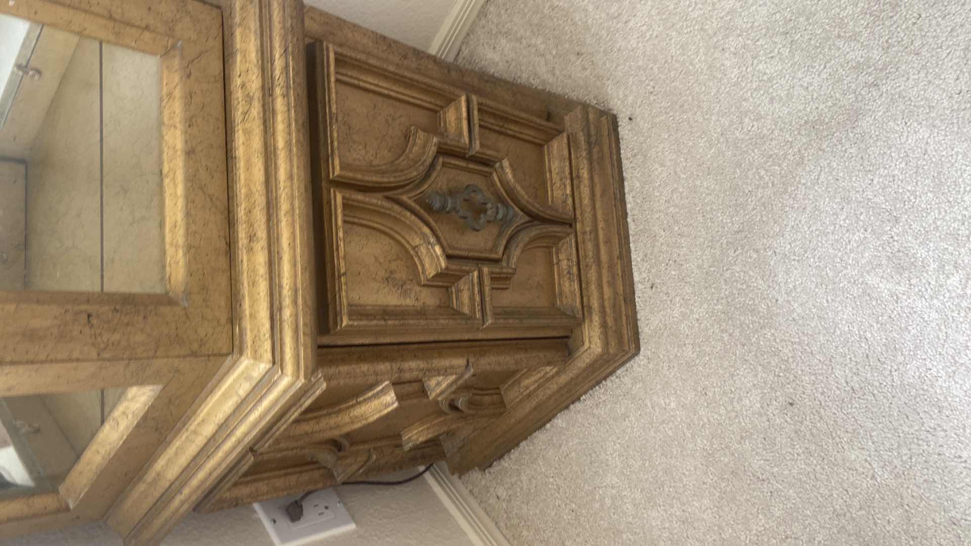Photo 1 of WOOD & GLASS CORNER DISPLAY CABINET 26” x 26” H72”