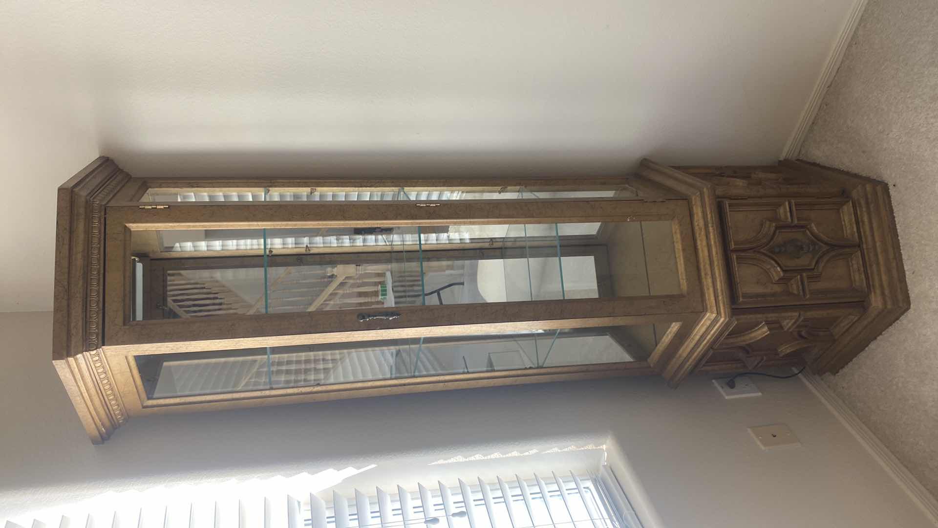 Photo 1 of WOOD & GLASS CORNER DISPLAY CABINET 26” x 26” H72”