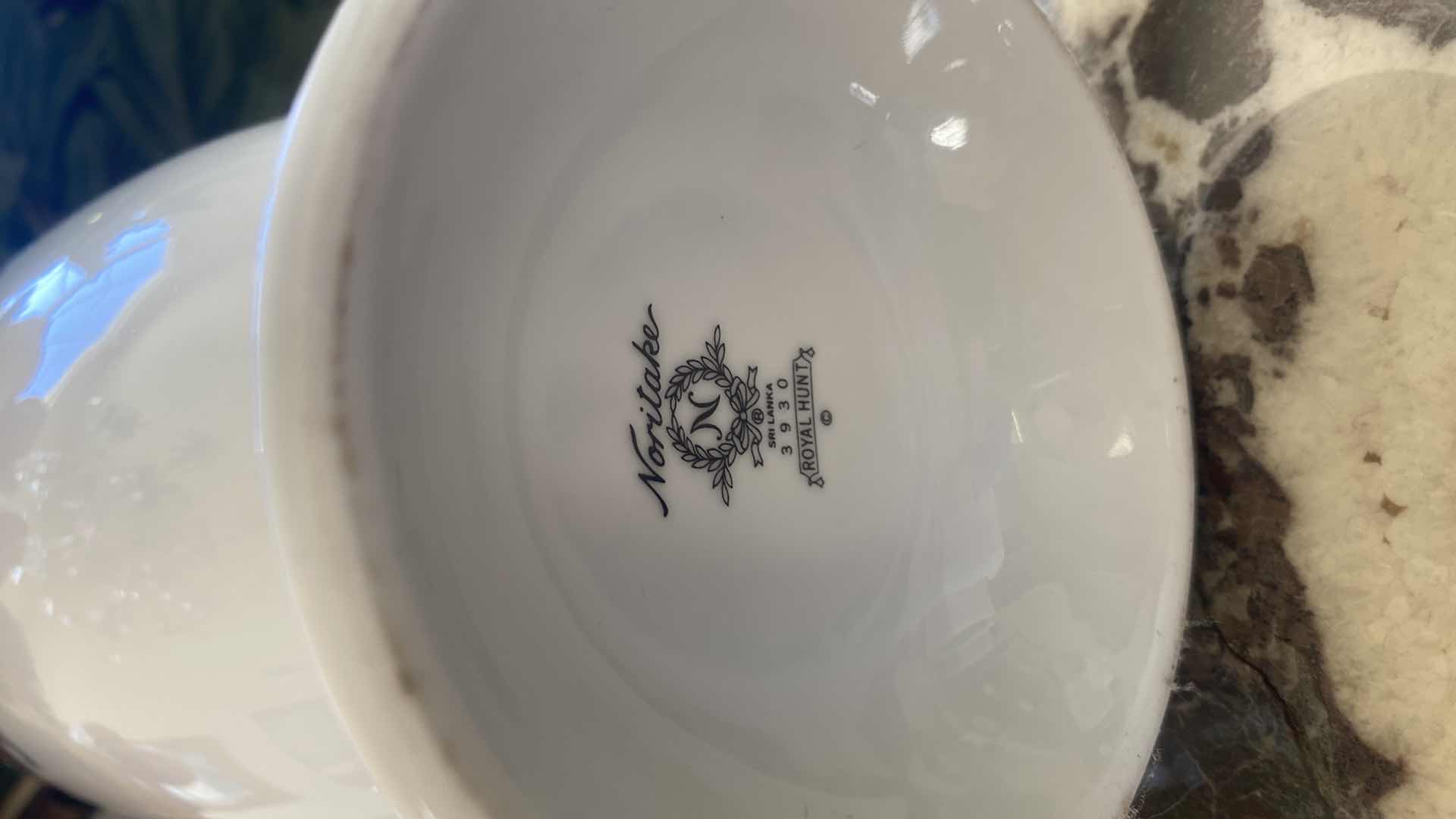 Photo 1 of NORITAKE “ROYAL HUNT” CASE WITH FAUX FLORALS VASE H9”