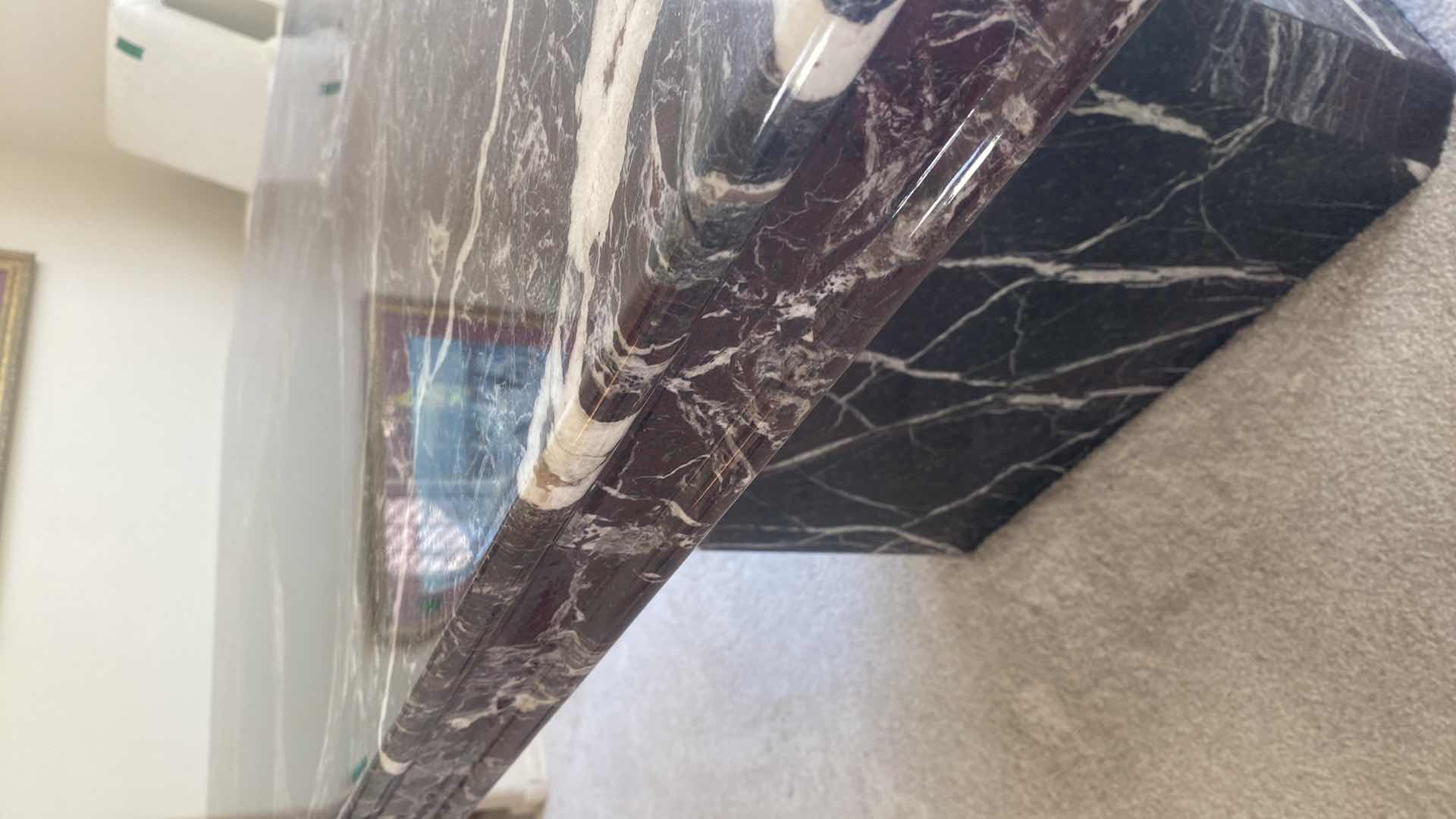 Photo 1 of MID CENTURY MODERN NERO MARQUINA MARBLE DINING TABLE WITH SCALLOPED EDGE 78” x 39” H28 1/2”