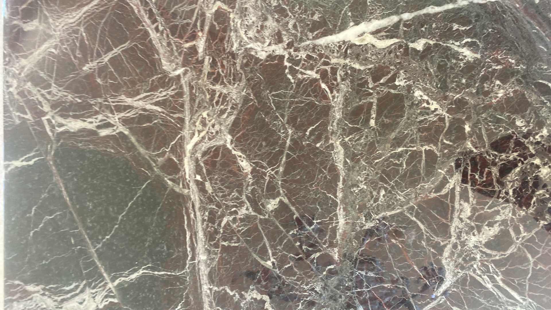 Photo 1 of MID CENTURY MODERN NERO MARQUINA MARBLE DINING TABLE WITH SCALLOPED EDGE 78” x 39” H28 1/2”
