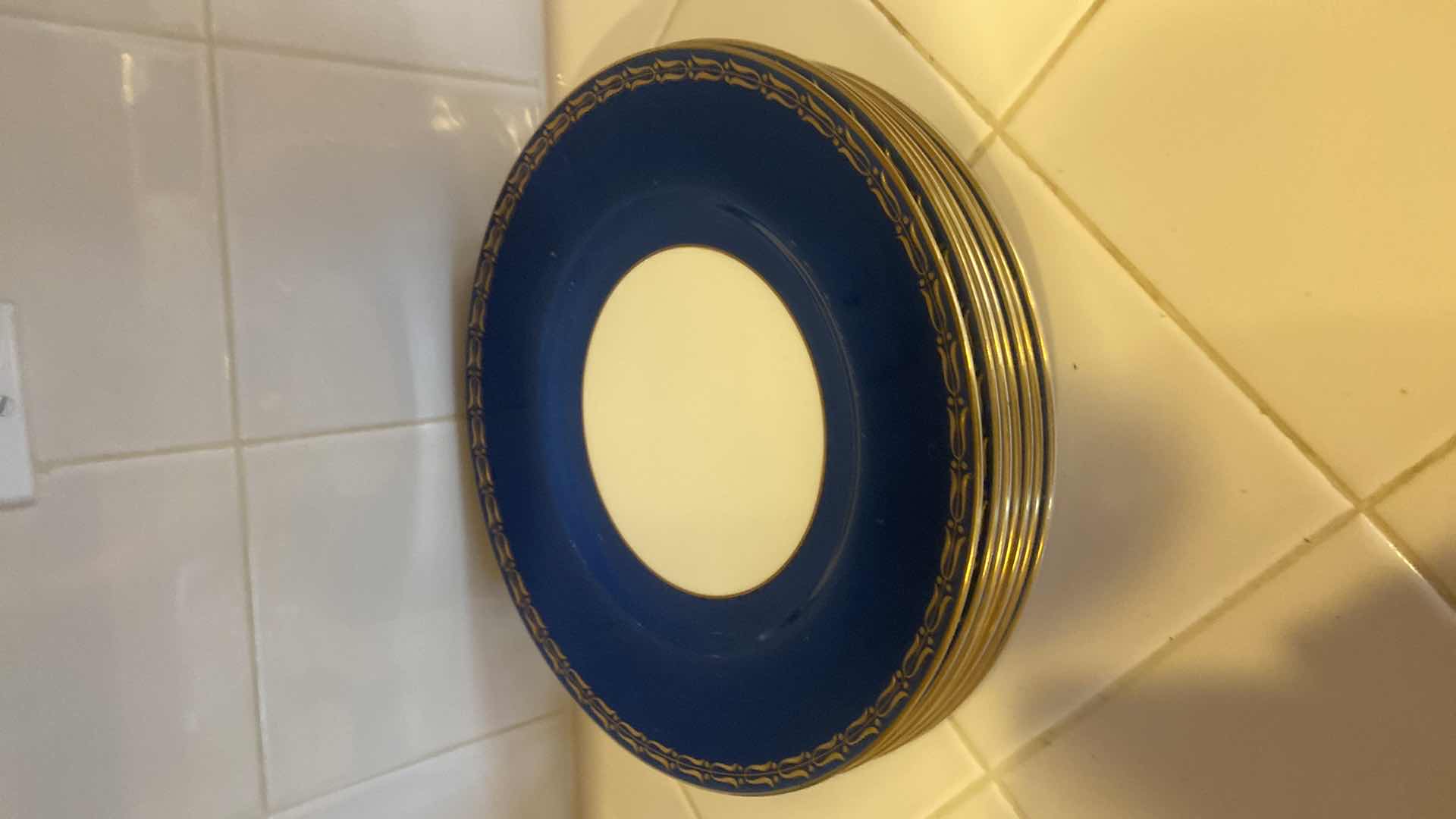 Photo 1 of 8 - ANTIQUE MAPPIN & WEB COBALT DINNER PLATES