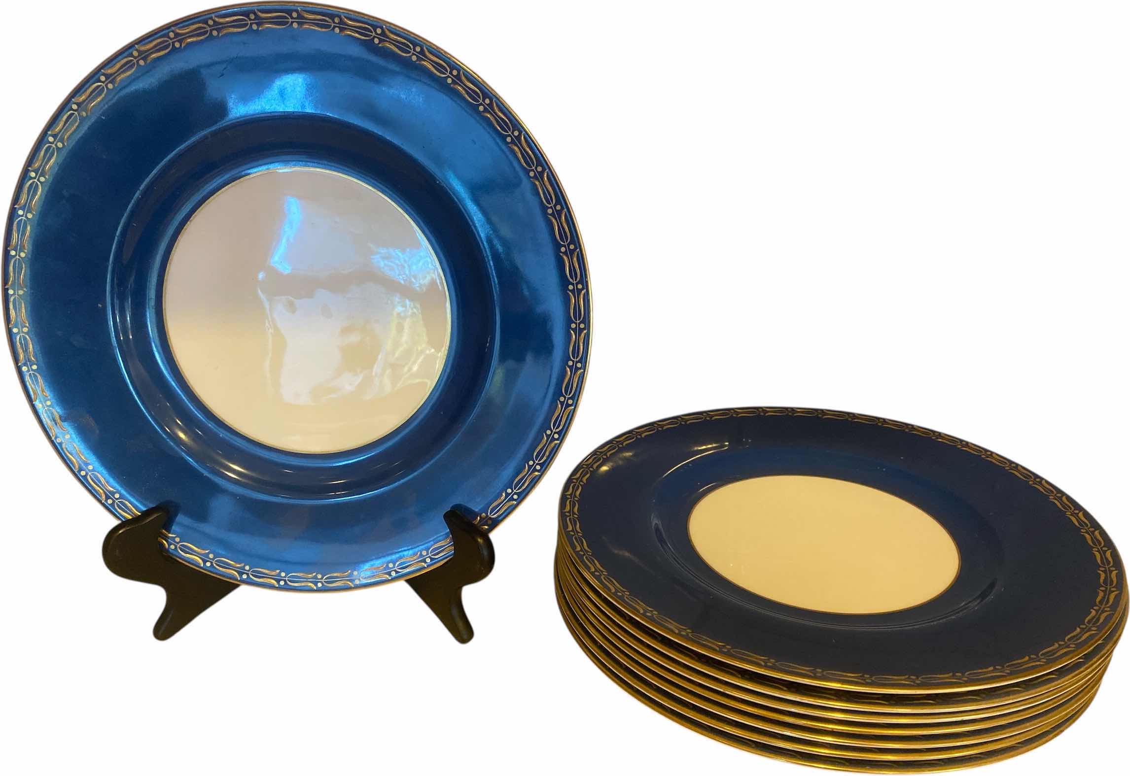 Photo 1 of 8 - ANTIQUE MAPPIN & WEB COBALT DINNER PLATES