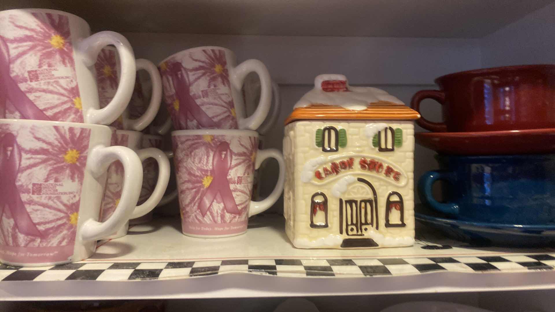 Photo 1 of CONTENTS KITCHEN CABINET - MIXED DISHES & COFFEE CUPS & GLASSES & SMALL BAKEWARE