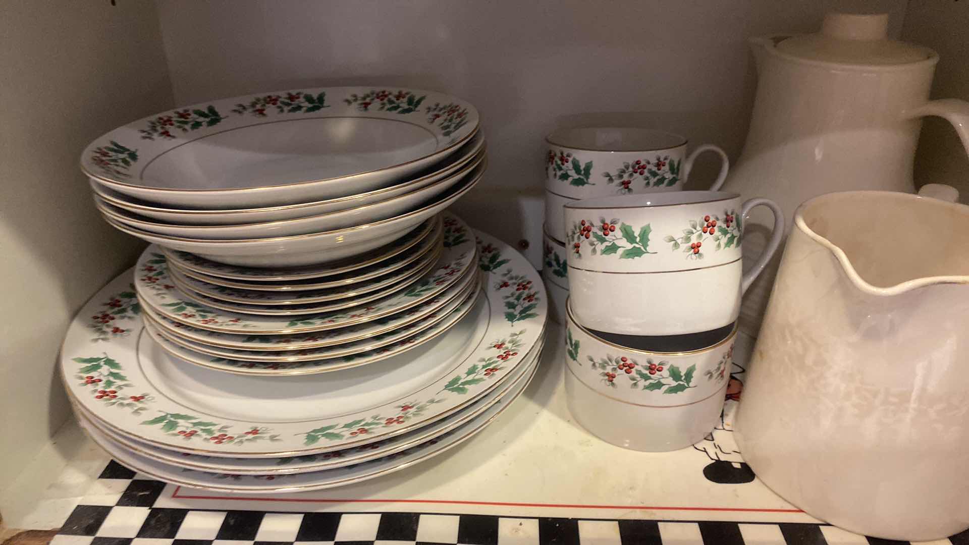 Photo 1 of CONTENTS KITCHEN CABINET - MIXED DISHES & COFFEE CUPS & GLASSES & SMALL BAKEWARE