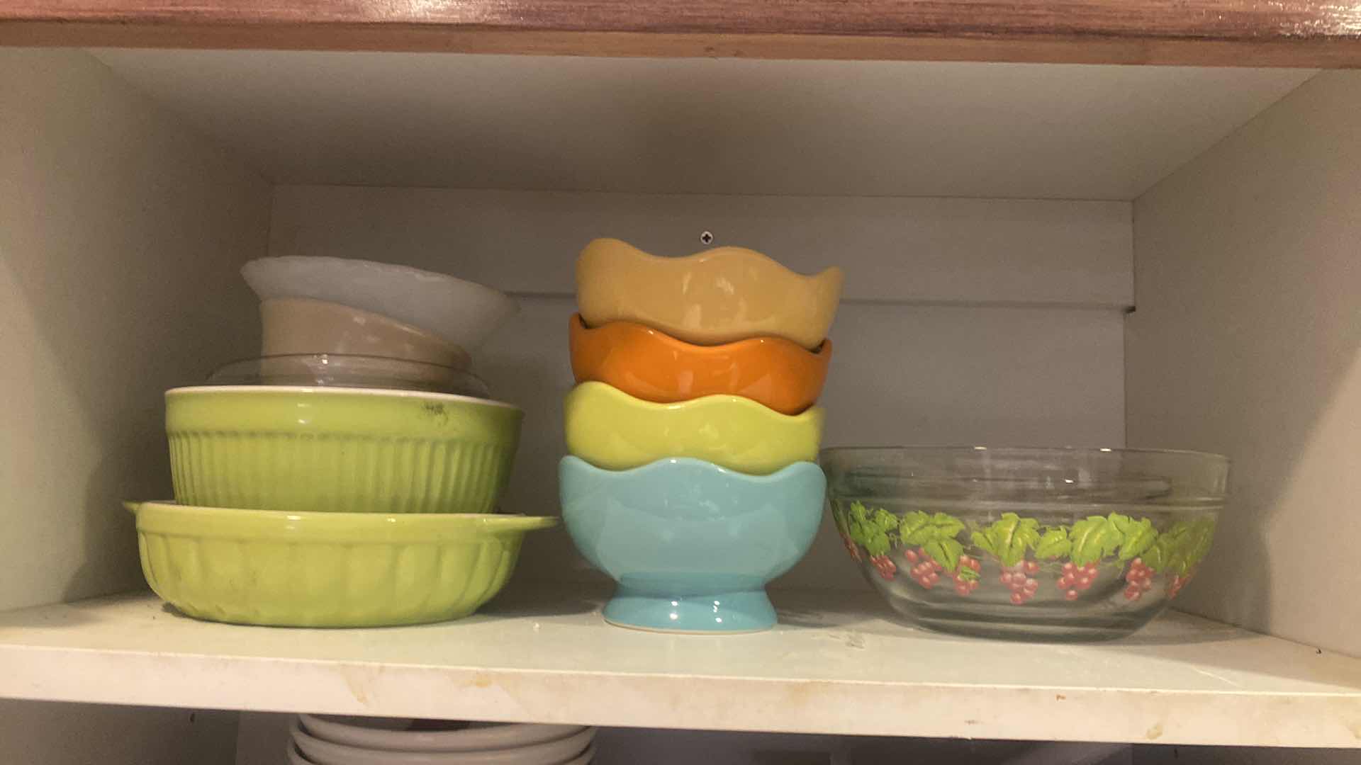 Photo 1 of CONTENTS KITCHEN CABINET - MIXED DISHES & COFFEE CUPS & GLASSES & SMALL BAKEWARE