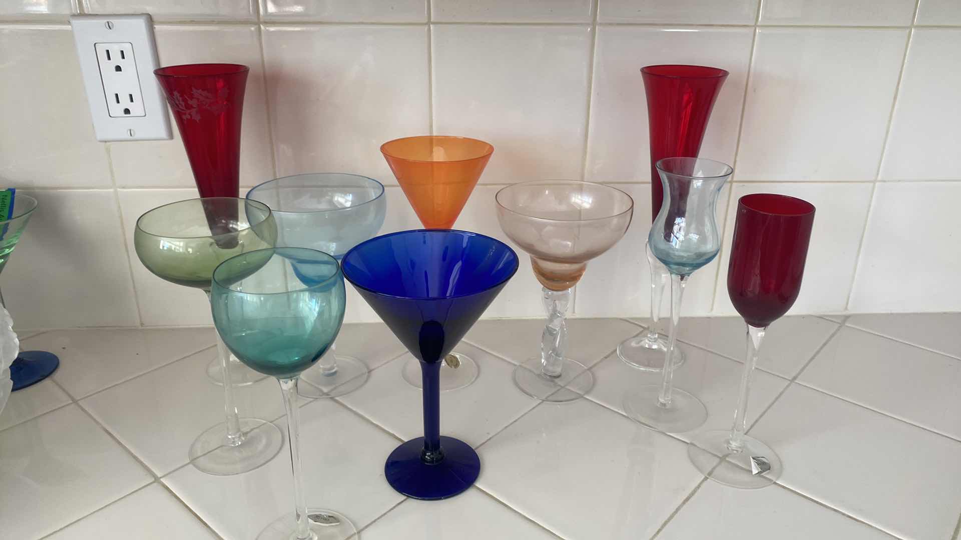 Photo 1 of 10 - COLORED STEMWARE