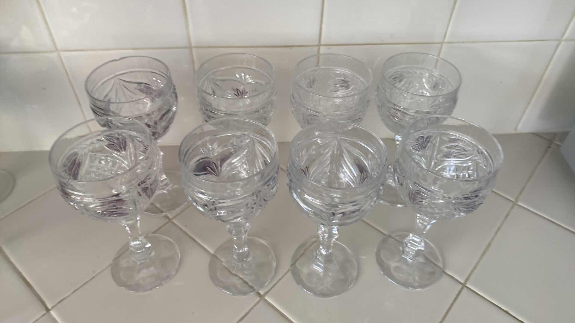 Photo 1 of 8 - CUT LASS STEMWARE WINE GLASSES