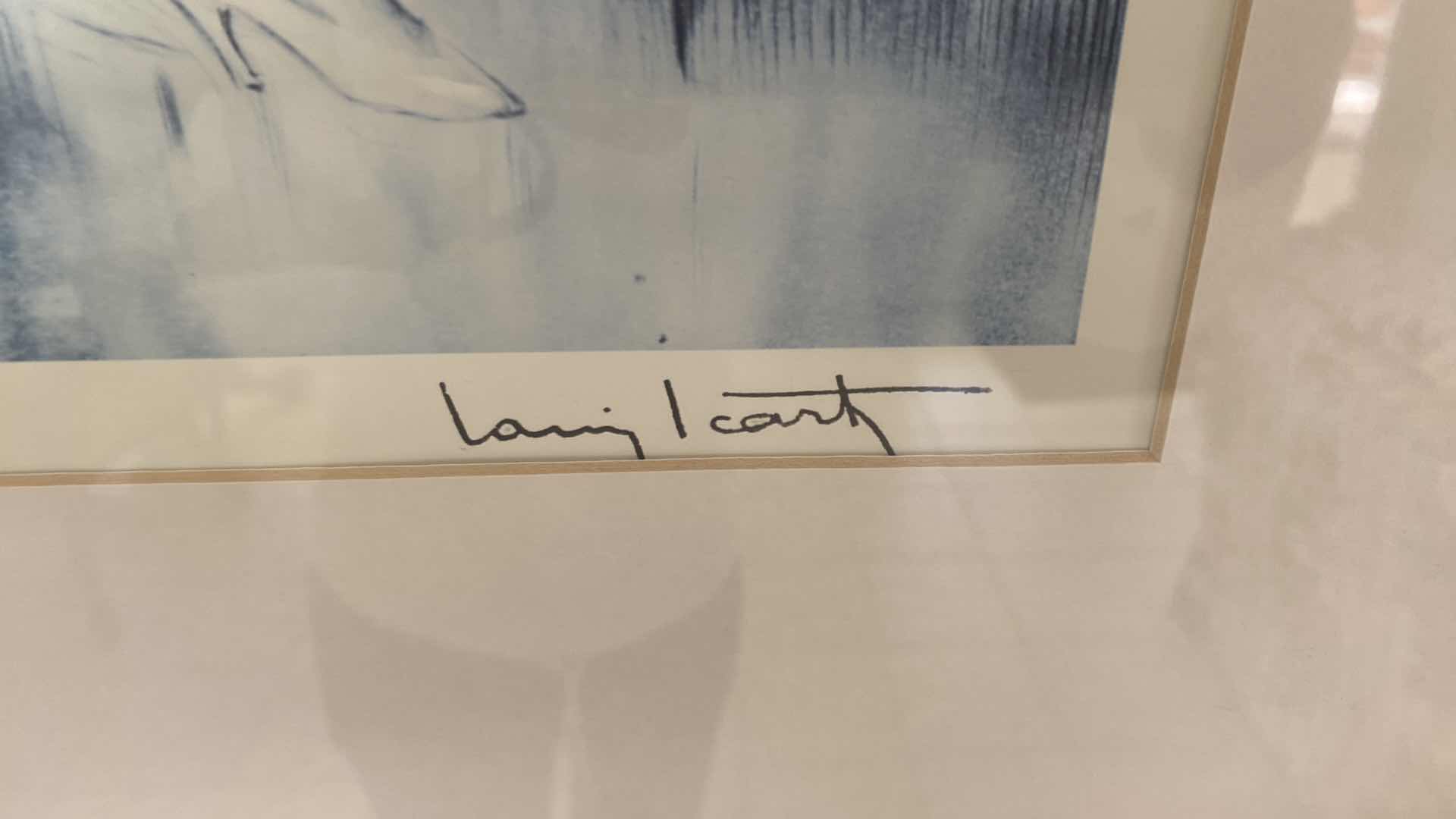 Photo 1 of GOLD WOOD FRAMED SIGNED PRINT BY LOUIS ICART ARTWORK 28” x 23”