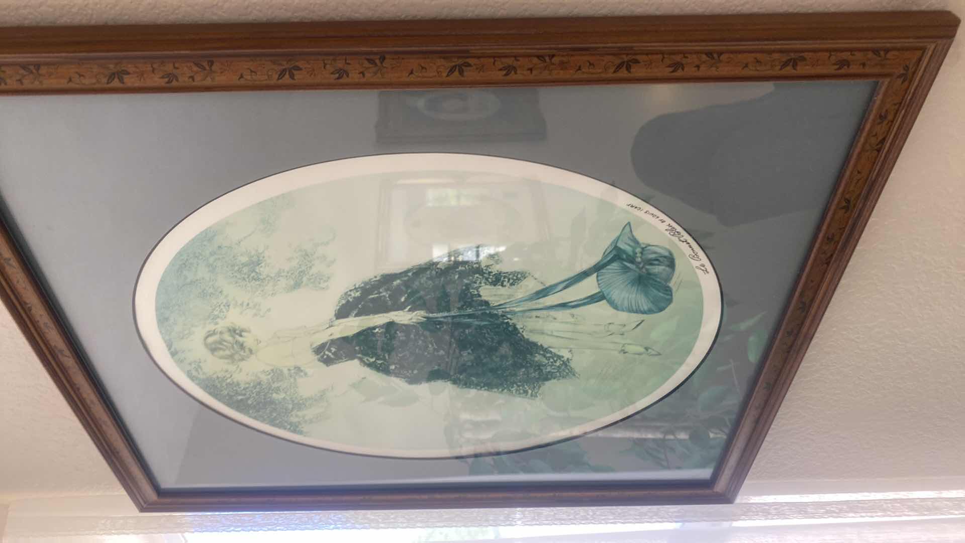 Photo 1 of WOOD FRAMED “LE BONNET BLEU” PRINT BY LOUIS ICART ARTWORK 19” x 23”