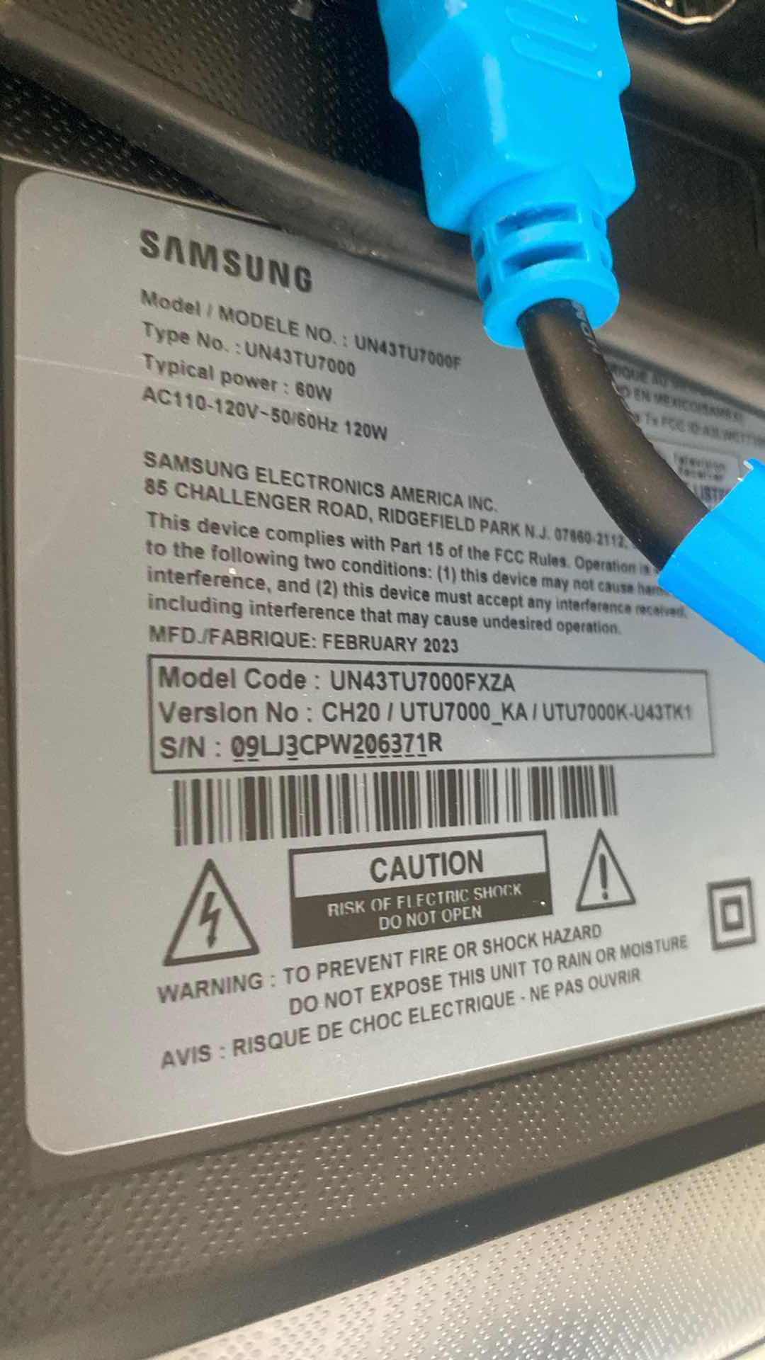 Photo 1 of 43” SAMSUNG SMART TV WITH REMOTE