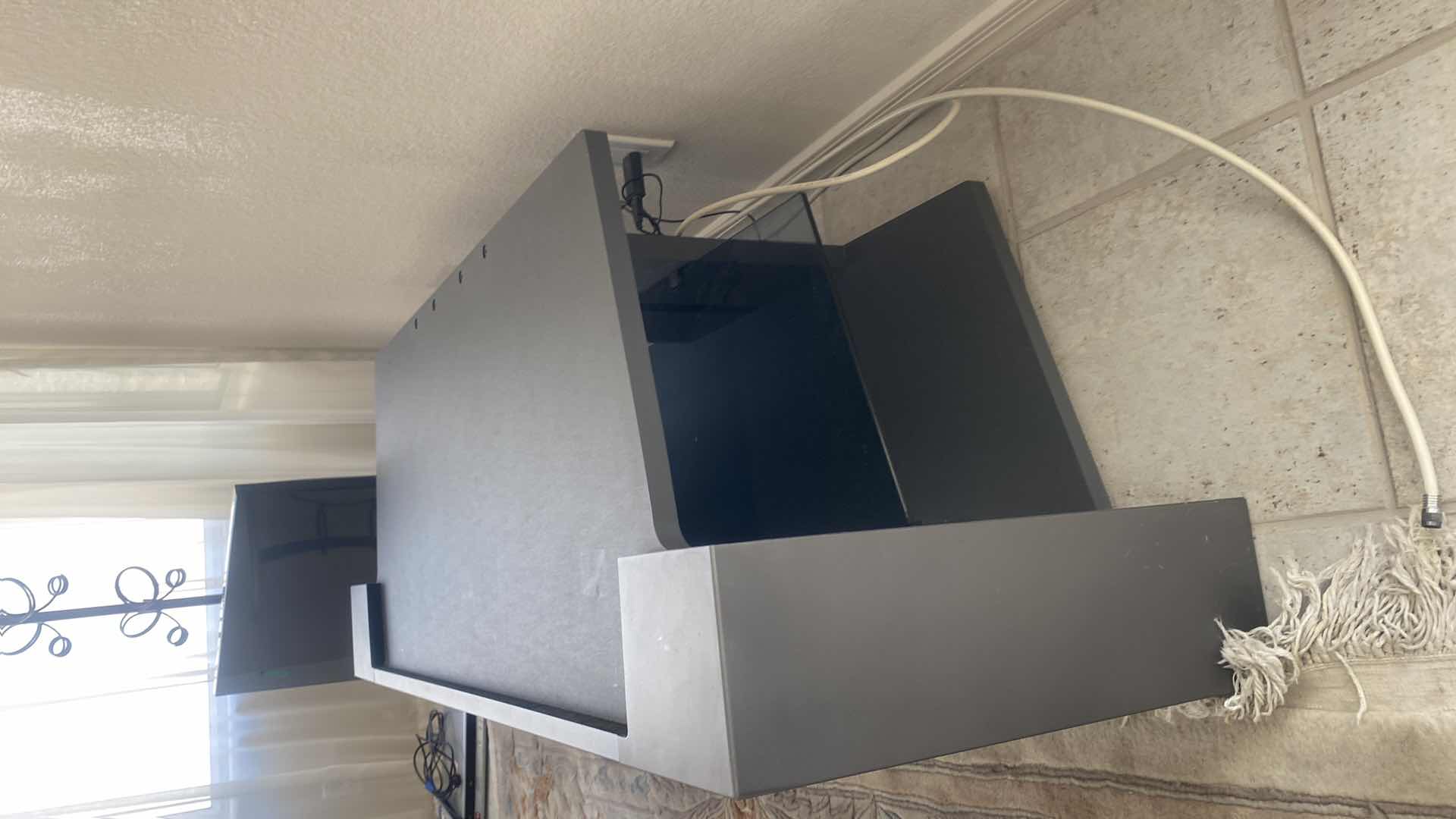 Photo 1 of TV STAND WITH SHELF WITH COMPONENTS