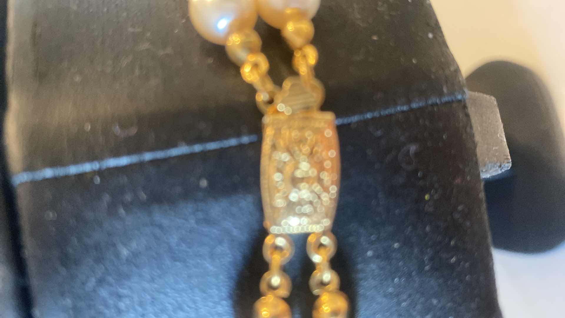 Photo 1 of VINTAGE MONET DOUBLE FAUX PEARL STRAND WITH GOLD COLOR CLASP 20”