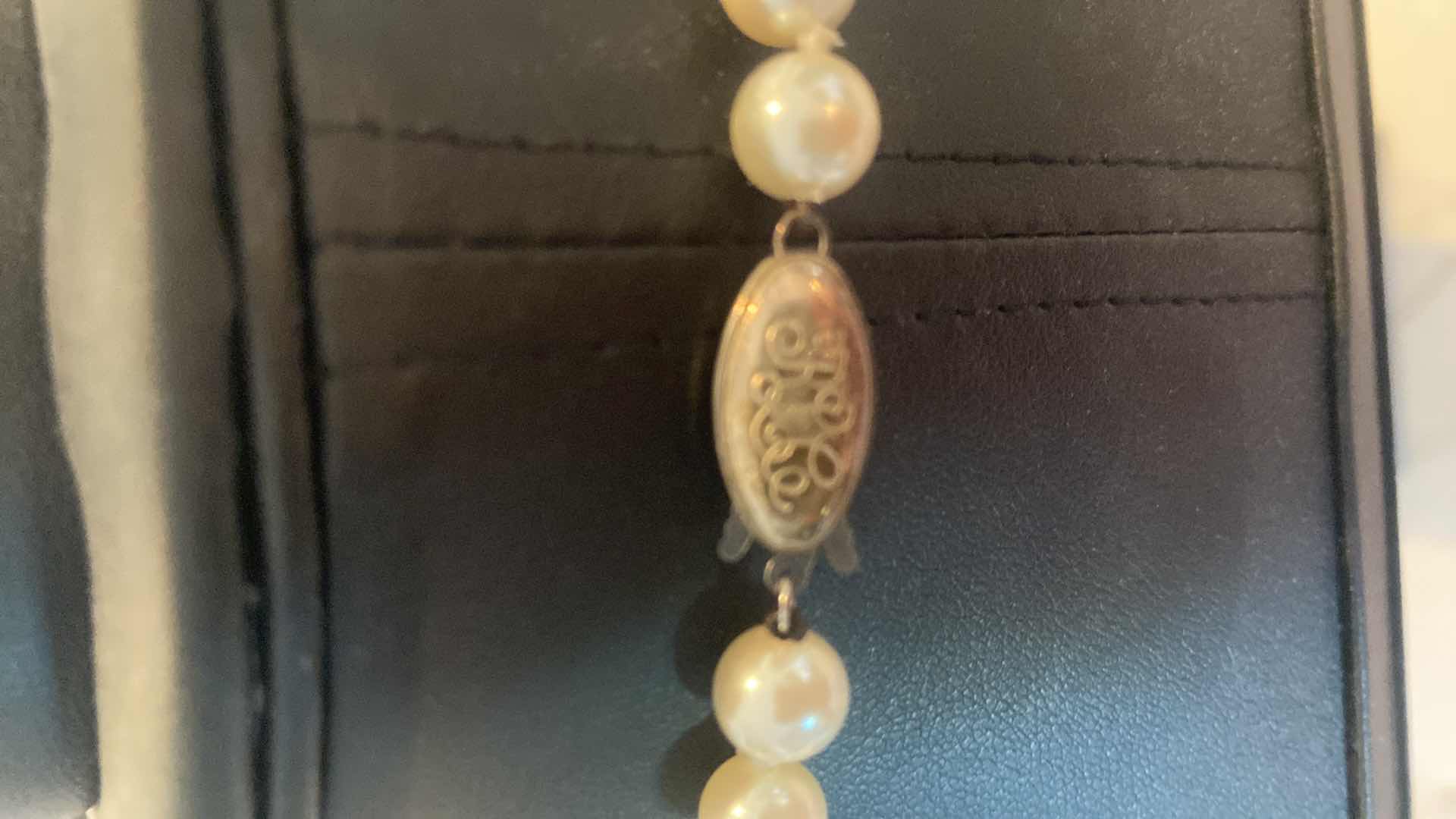 Photo 1 of VINTAGE RALPH LAUREN FAUX PEARL NECKLACE WITH SILVER COLOR CLASP 29”