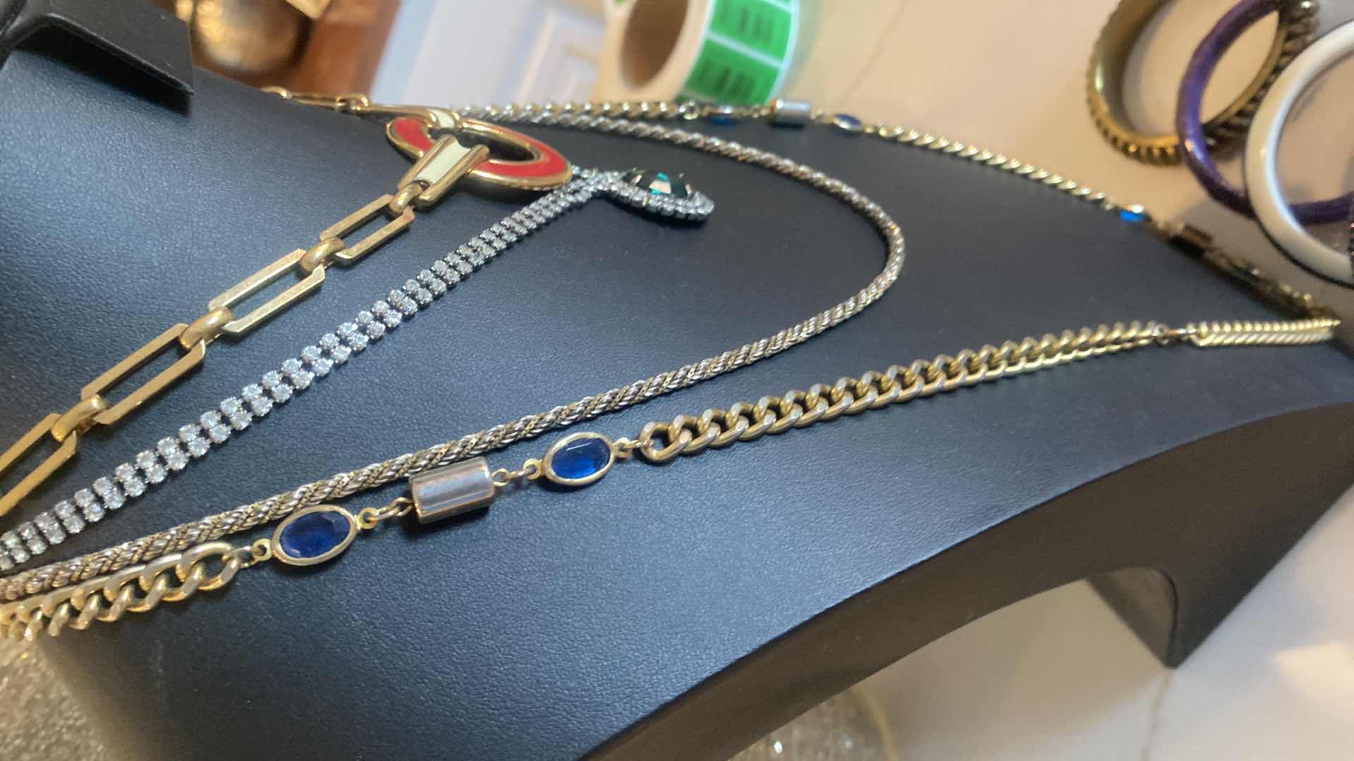 Photo 1 of 4 - NECKLACES, 5 BRACELETS & 1 HAT PIN FASHION JEWELRY LONGEST 36”