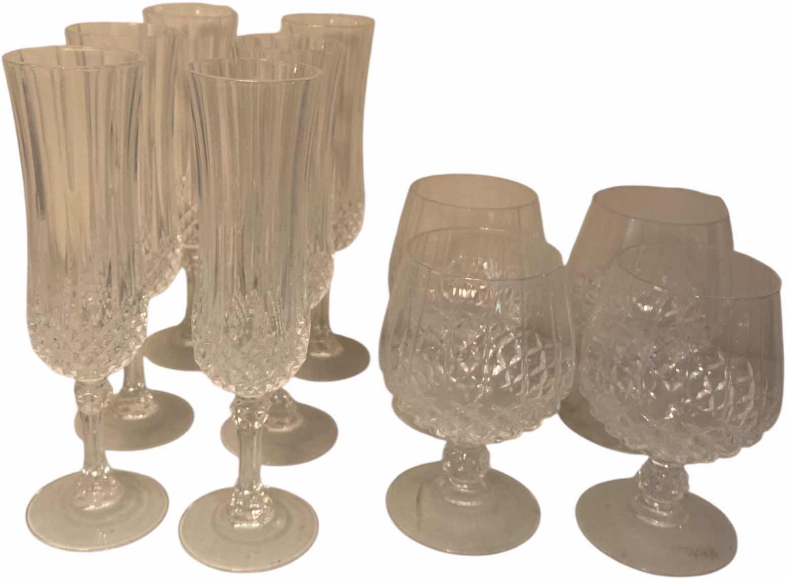 Photo 1 of 10 - LONGCHAMPS STEMWARE 6 CHAMPAGNE & 4 BRANDY