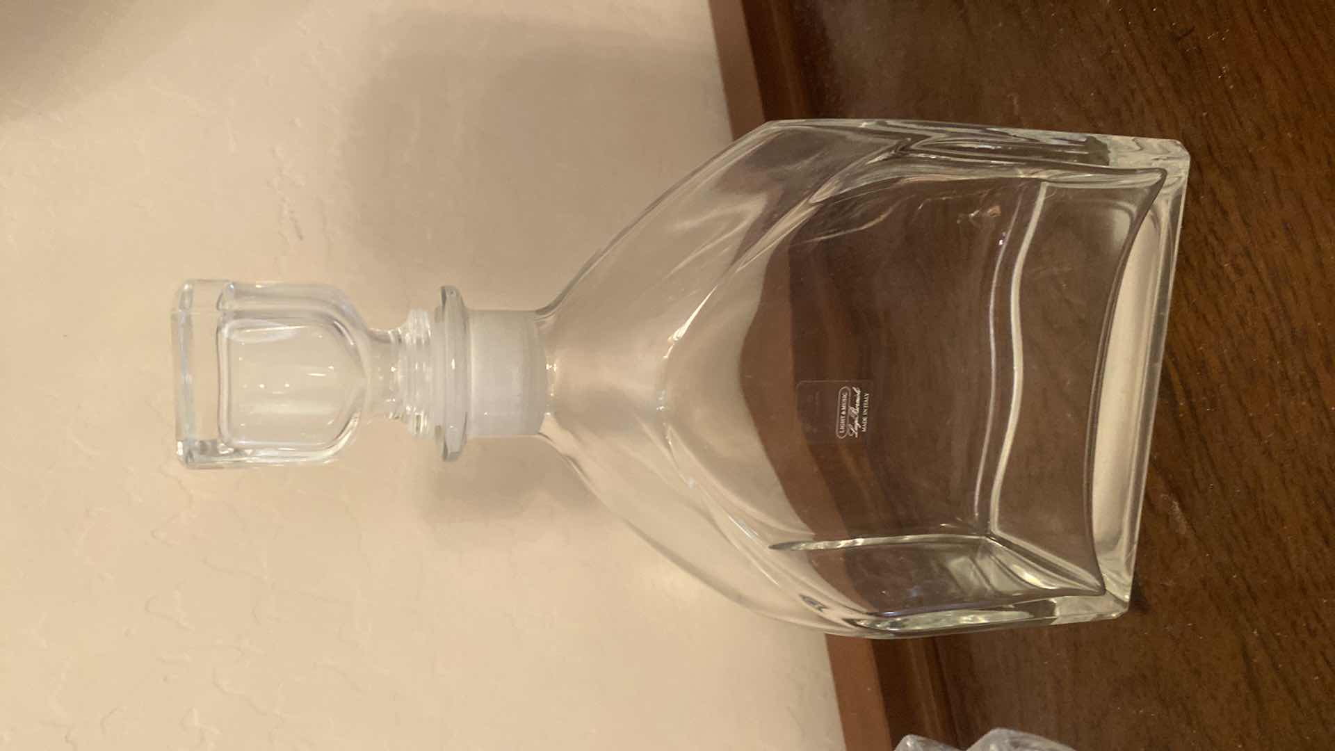 Photo 1 of CRYSTAL MIKASA BOWL 9” & GLASS DECANTER H10”
