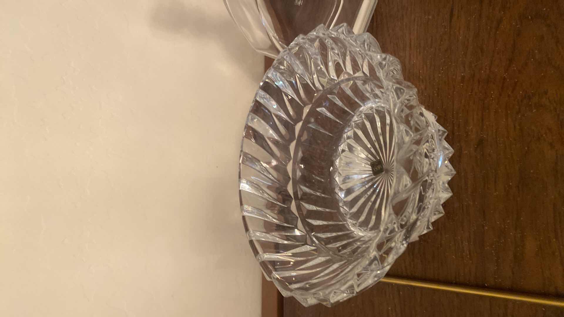 Photo 1 of CRYSTAL MIKASA BOWL 9” & GLASS DECANTER H10”
