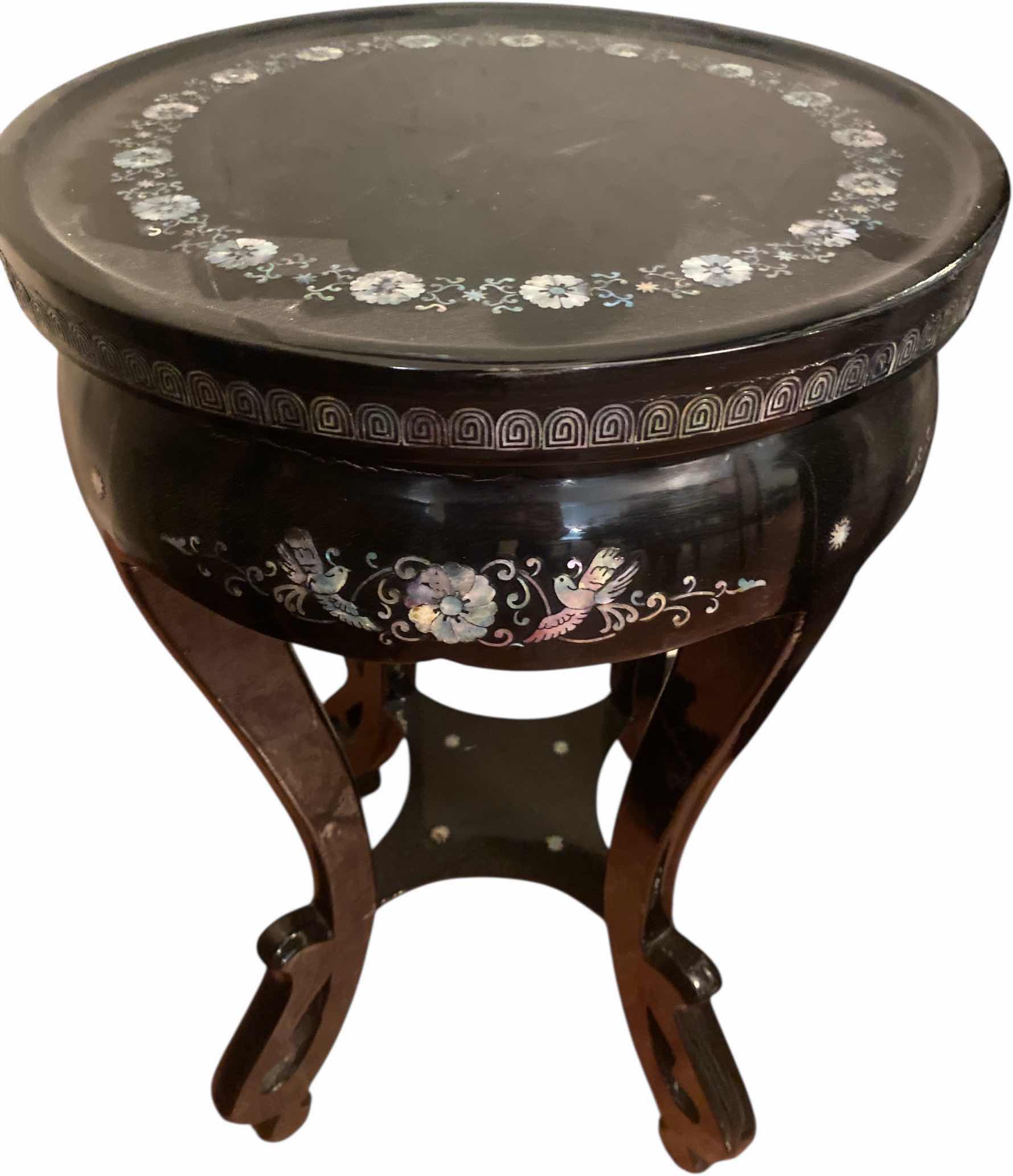 Photo 1 of LIGHT WEIGHT CHINESE LACQUER PLANT STAND 13” x 21”