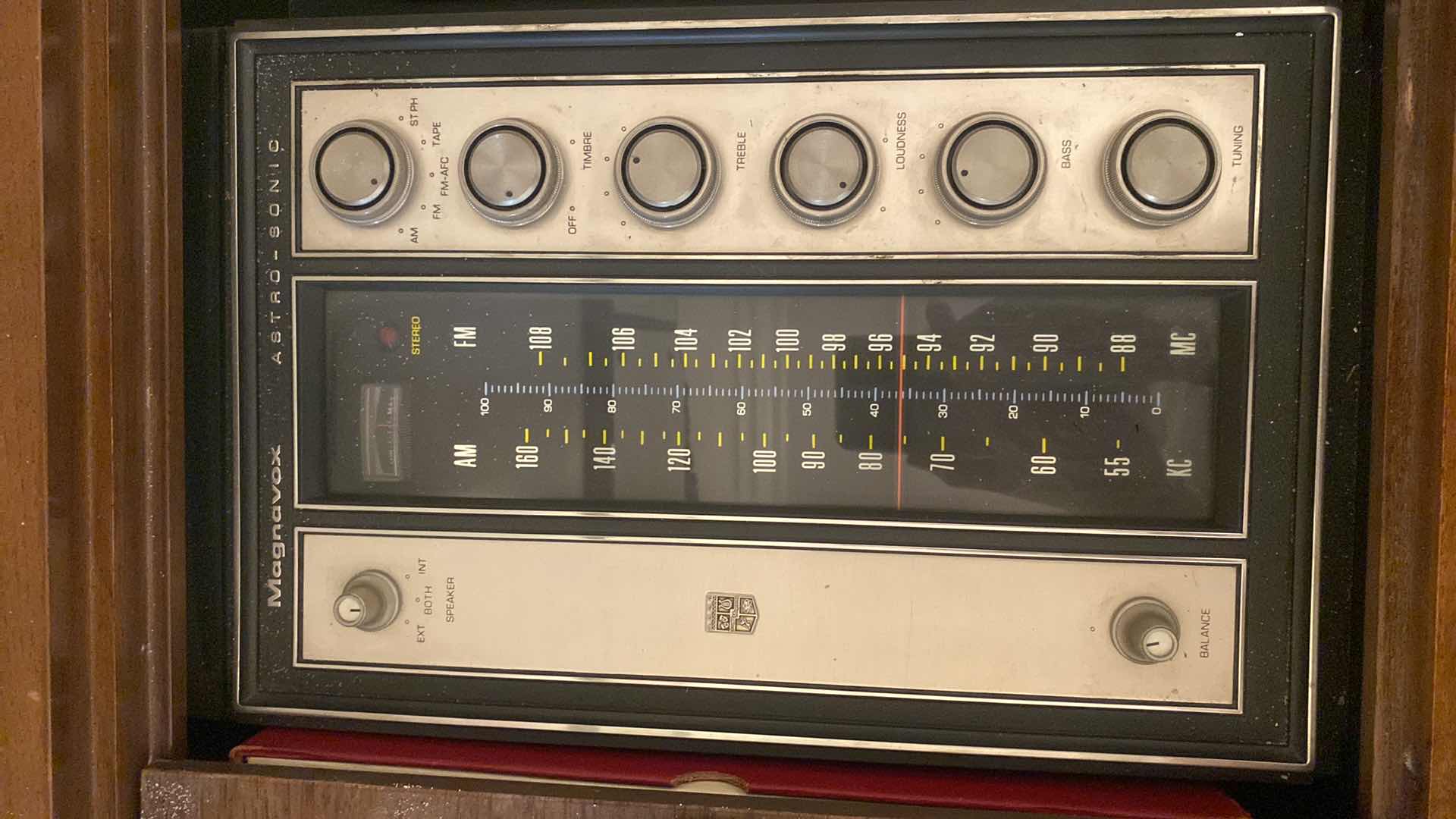 Photo 1 of VINTAGE MAGNAVOX ASTRONIC SERIES SOLID STATE STERO HI FI WITH STORAGE FOR ALBUMS 66” x 19 1/2” H29 1/2” (Tested)