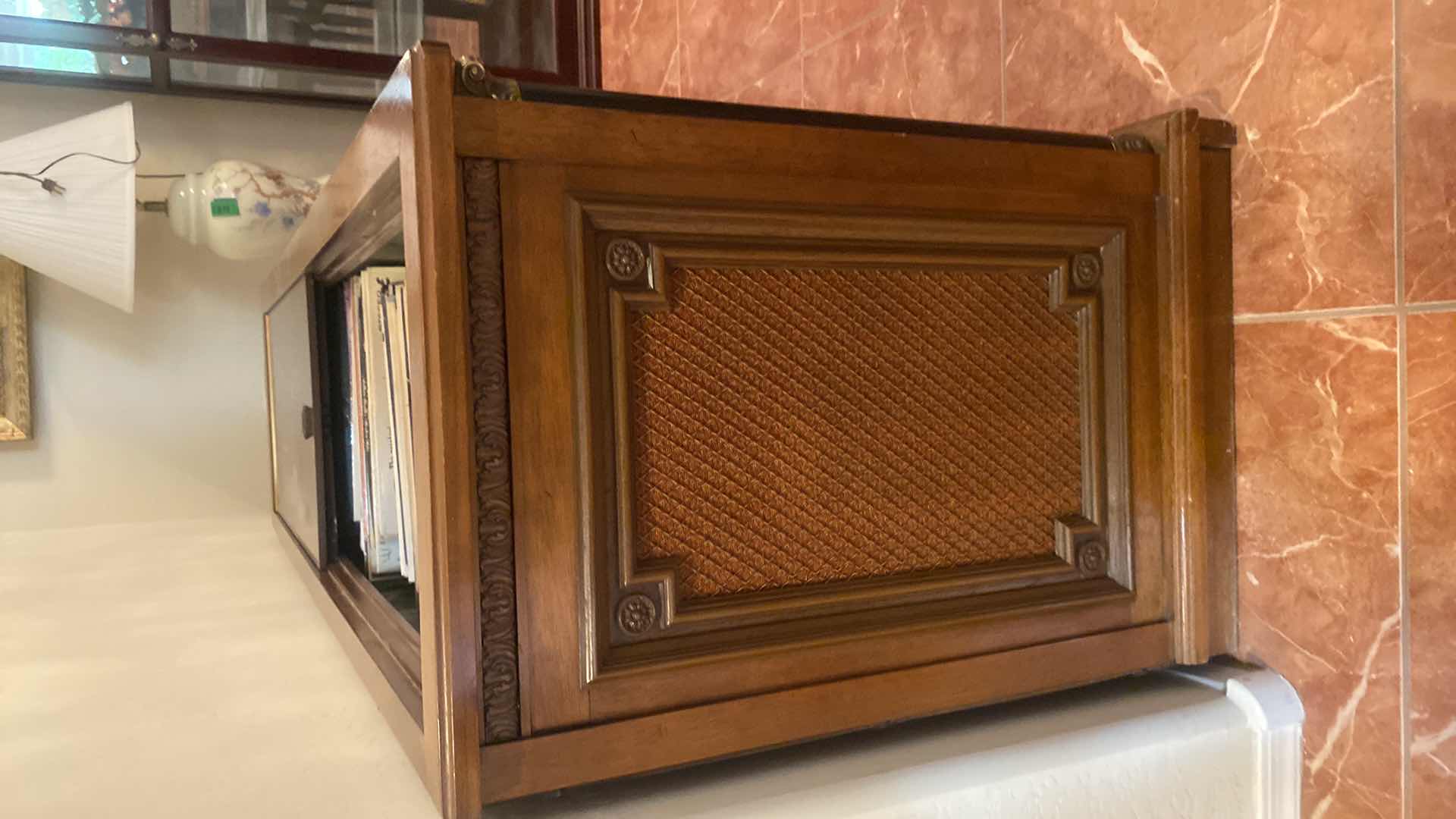 Photo 1 of VINTAGE MAGNAVOX ASTRONIC SERIES SOLID STATE STERO HI FI WITH STORAGE FOR ALBUMS 66” x 19 1/2” H29 1/2” (Tested)