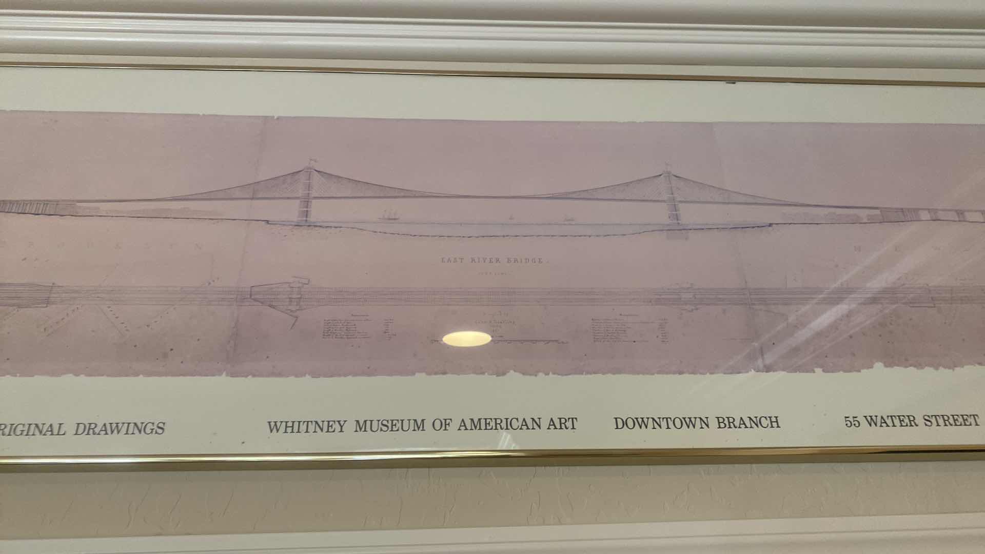 Photo 1 of FRAMED POSTER “BUILDING THE BROOKLYN BRIDGE” ARTWORK 59” x 17”