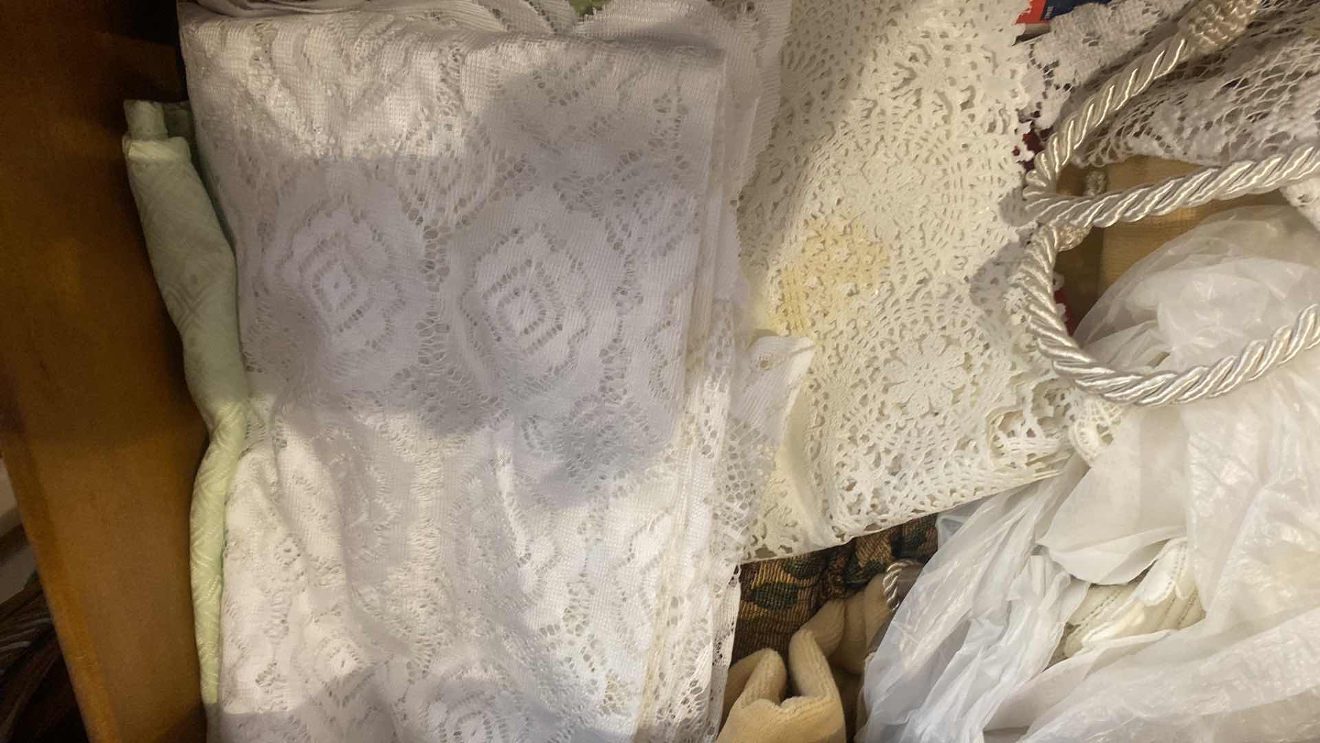 Photo 1 of CONTENTS OF 2 DRAWERS - TABLECLOTHS & LACE LINENS