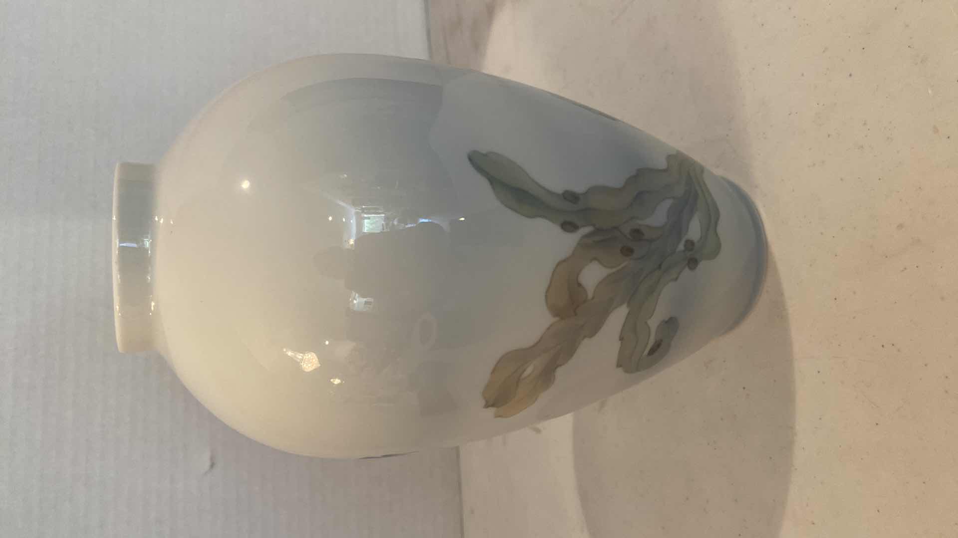 Photo 1 of ROYAL COPENHAGEN PORCELAIN FISH & TANG DESIGN VASE H9”