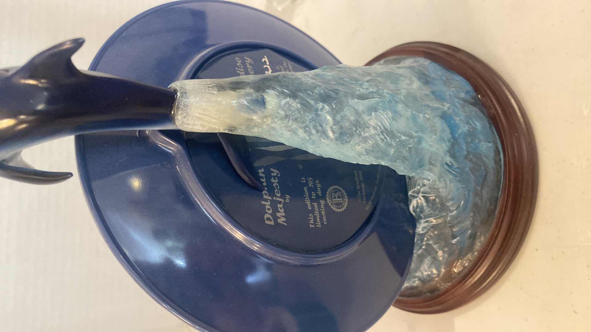 Photo 1 of DOLPHIN MAJESTY BY LASSEN RESIN SCULPTURE H9” & GLASS THERMOMETER H15”