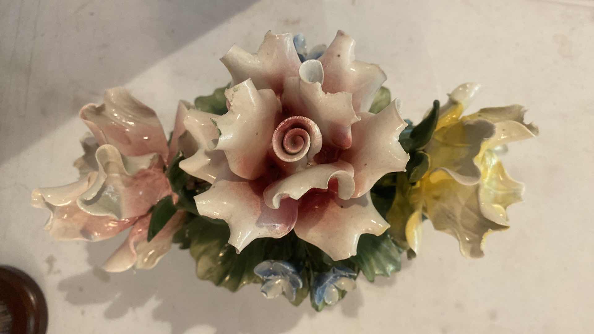 Photo 1 of CAPODIMONTE FLORAL VASE 10” x 9”