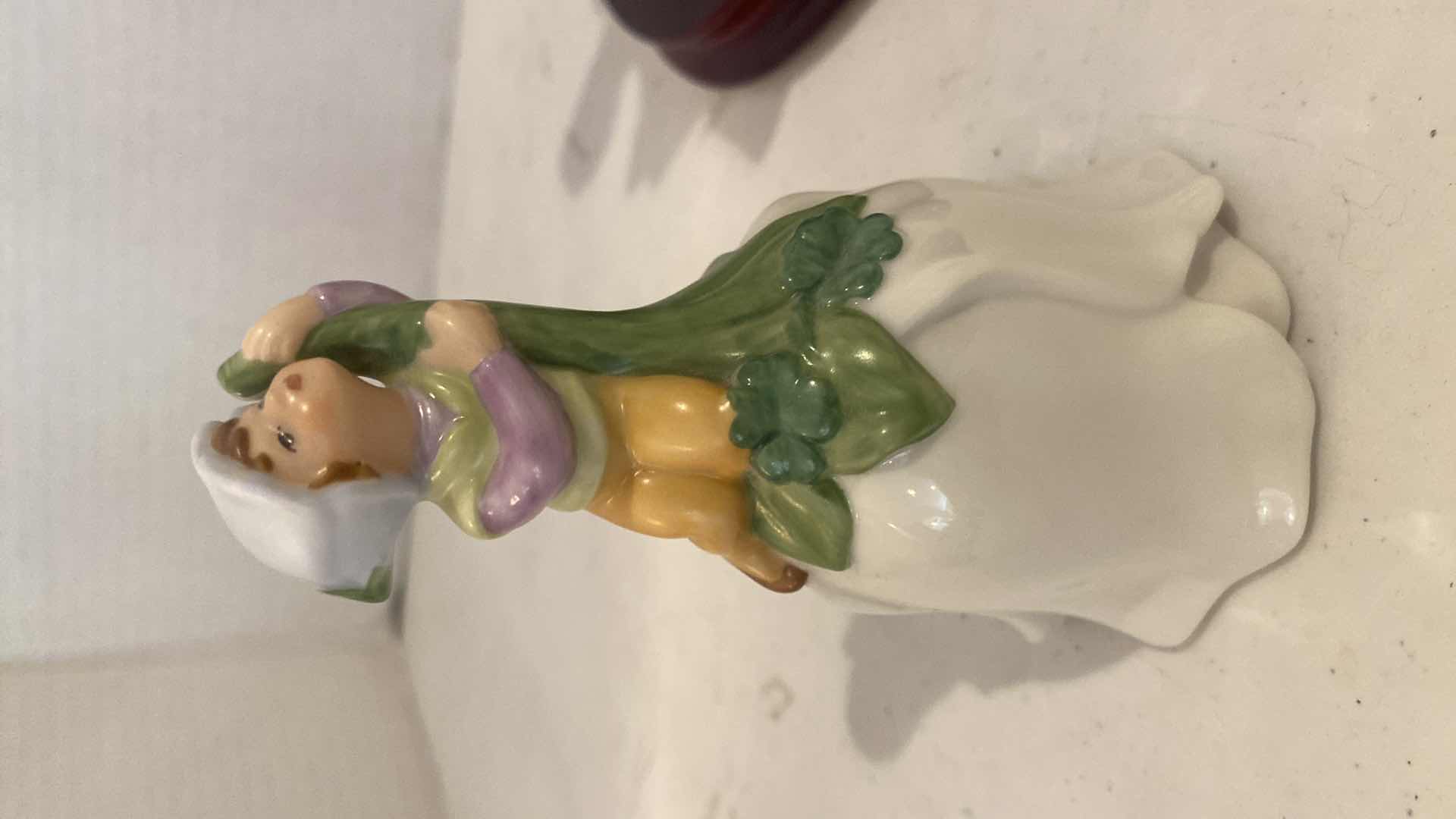 Photo 1 of CERAMIC BELL & PORCELAIN FLOWER ON STAND 6” x 5 1/2”