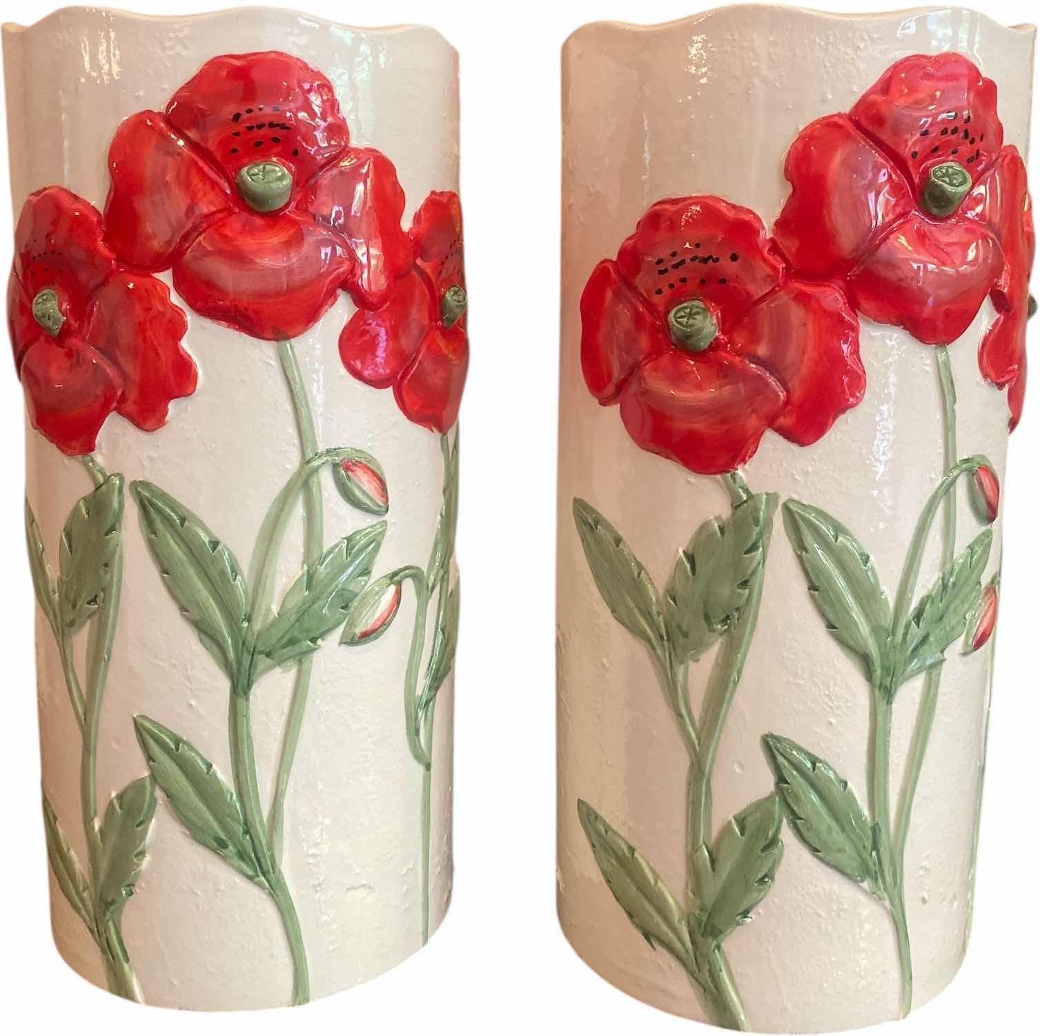 Photo 1 of PAIR OF CERAMIC VASES H12”