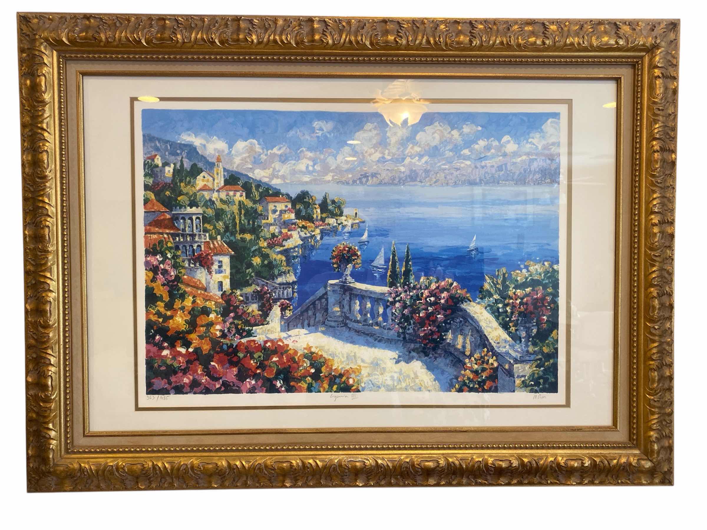 Photo 1 of GOLD FRAMED “LIGURIA 3” BY SHEA NUMBERED WITH COA ARTWORK 43” x 31”