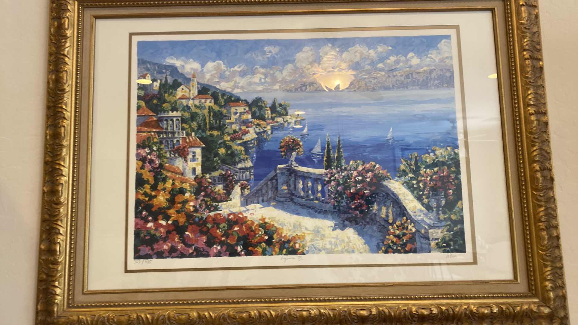 Photo 1 of GOLD FRAMED “LIGURIA 3” BY SHEA NUMBERED WITH COA ARTWORK 43” x 31”