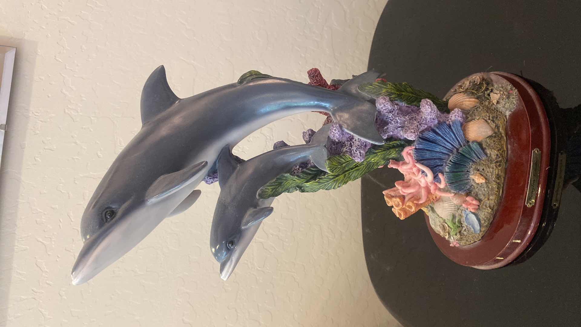 Photo 1 of YANGLIN COLLECTION COMPOSITE DOLPHIN STATUE H15”