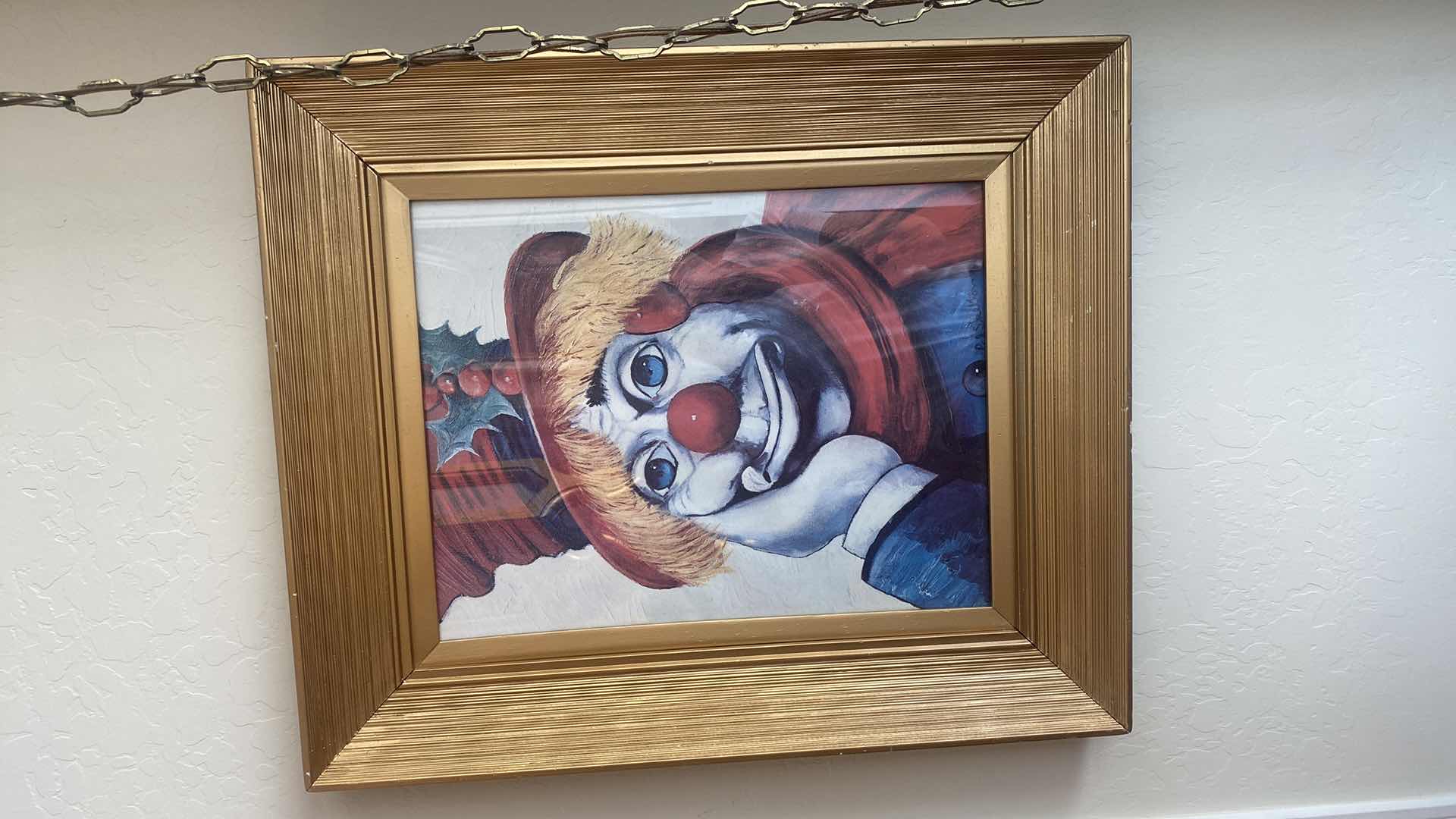 Photo 1 of GOLD WOOD FRAMED LITHOGRAPH “HOLLY CLOWN” BY RED SKELTON SIGNED ARTWORK  21” x 25”