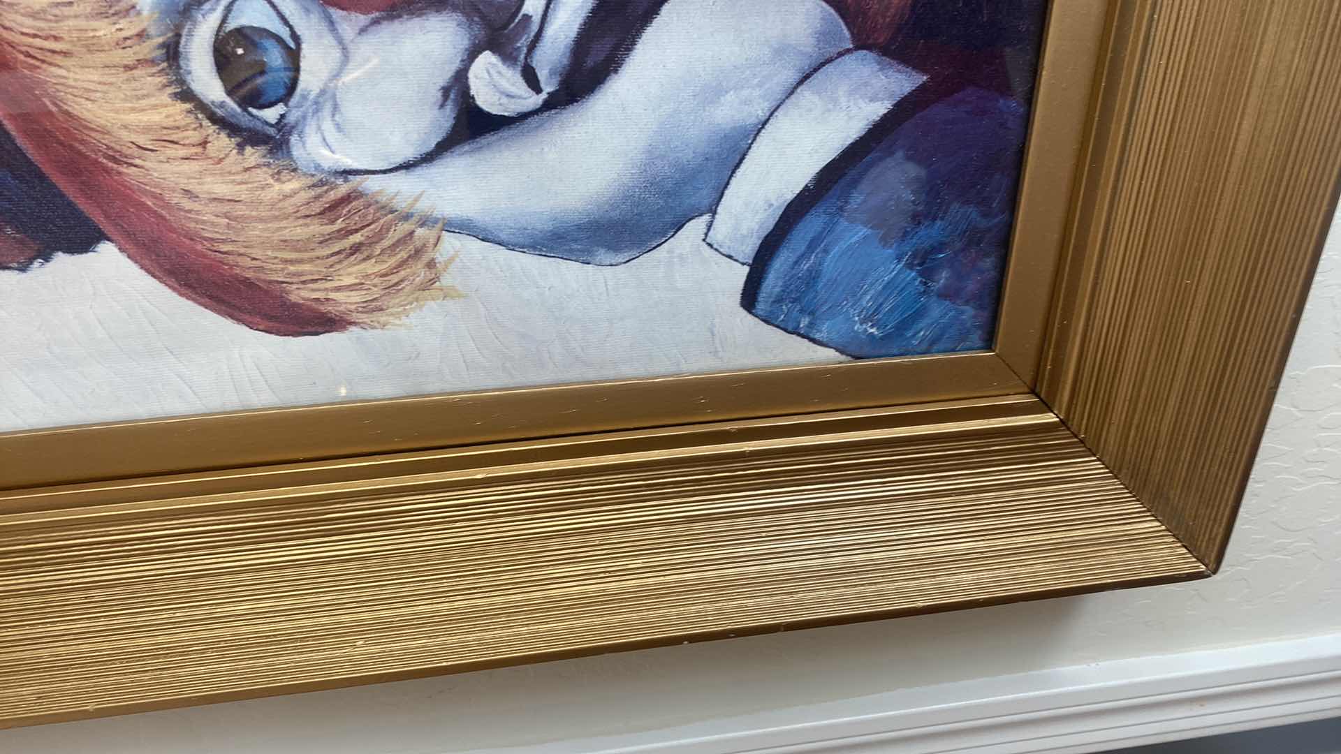 Photo 1 of GOLD WOOD FRAMED LITHOGRAPH “HOLLY CLOWN” BY RED SKELTON SIGNED ARTWORK  21” x 25”