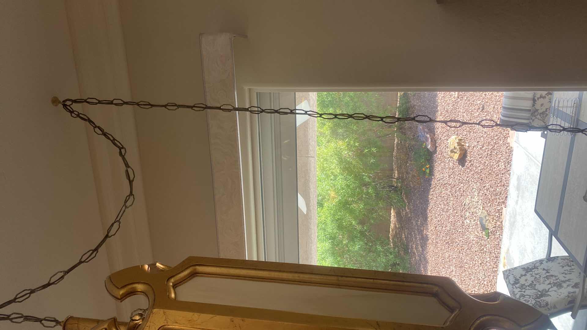 Photo 1 of GOLD MID CENTURY MODERN HANGING CEILING LIGHT FIXTURE H 33” (measurement is from bottom of fixture to the beginning of the chain)(2 available Each sold separately)