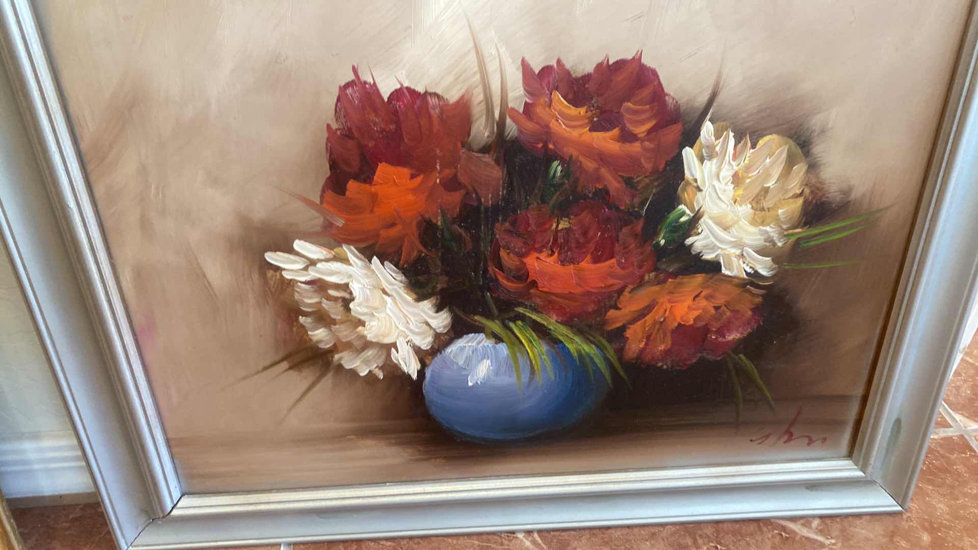 Photo 1 of 2 - FRAMED FLORAL & SHIP BY BOATHOUSE ARTWORK LARGEST 18 1/2” x 15”