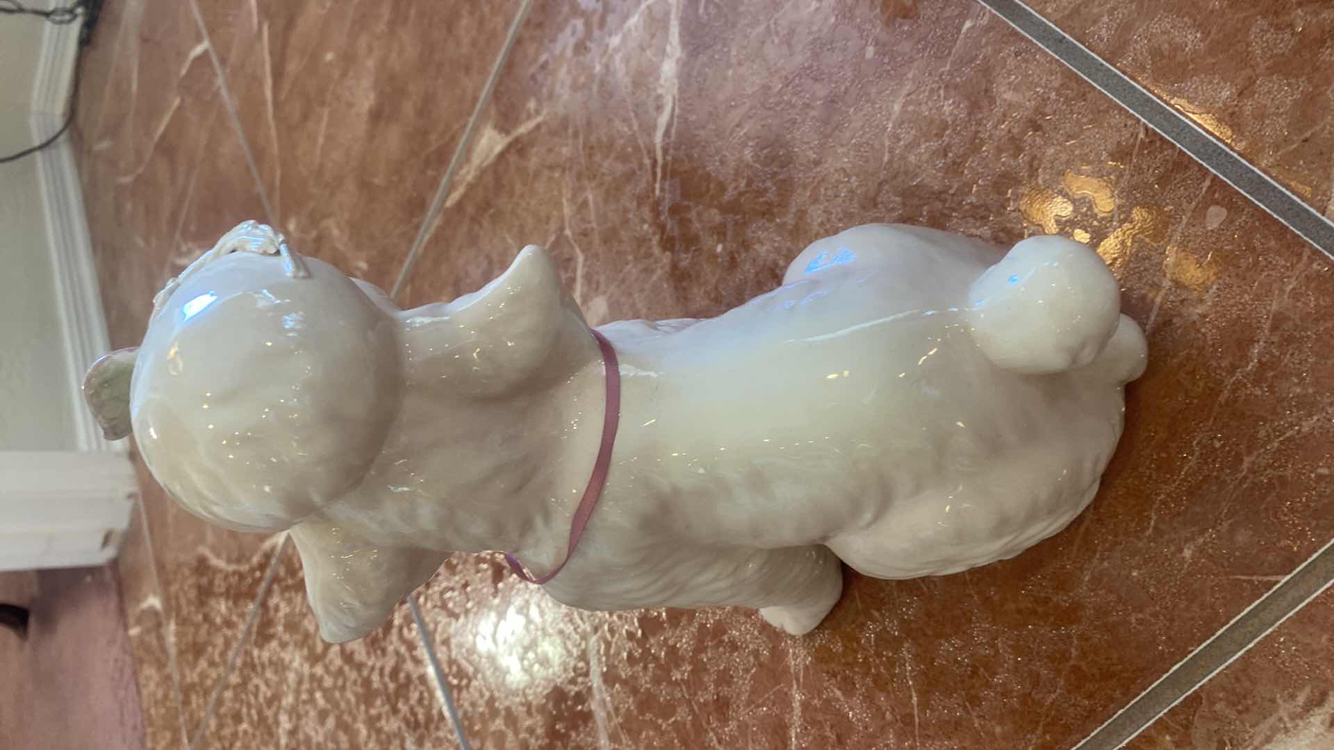 Photo 1 of VINTAGE PORCELAIN POODLE FIGURINE H9 1/2”