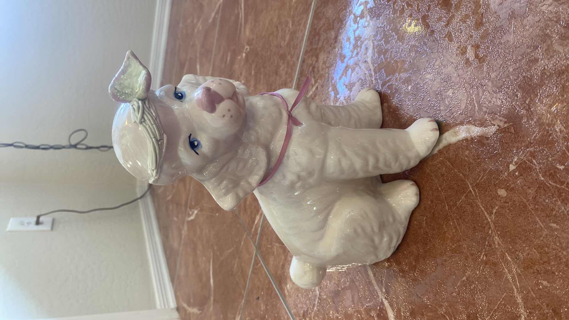 Photo 1 of VINTAGE PORCELAIN POODLE FIGURINE H9 1/2”