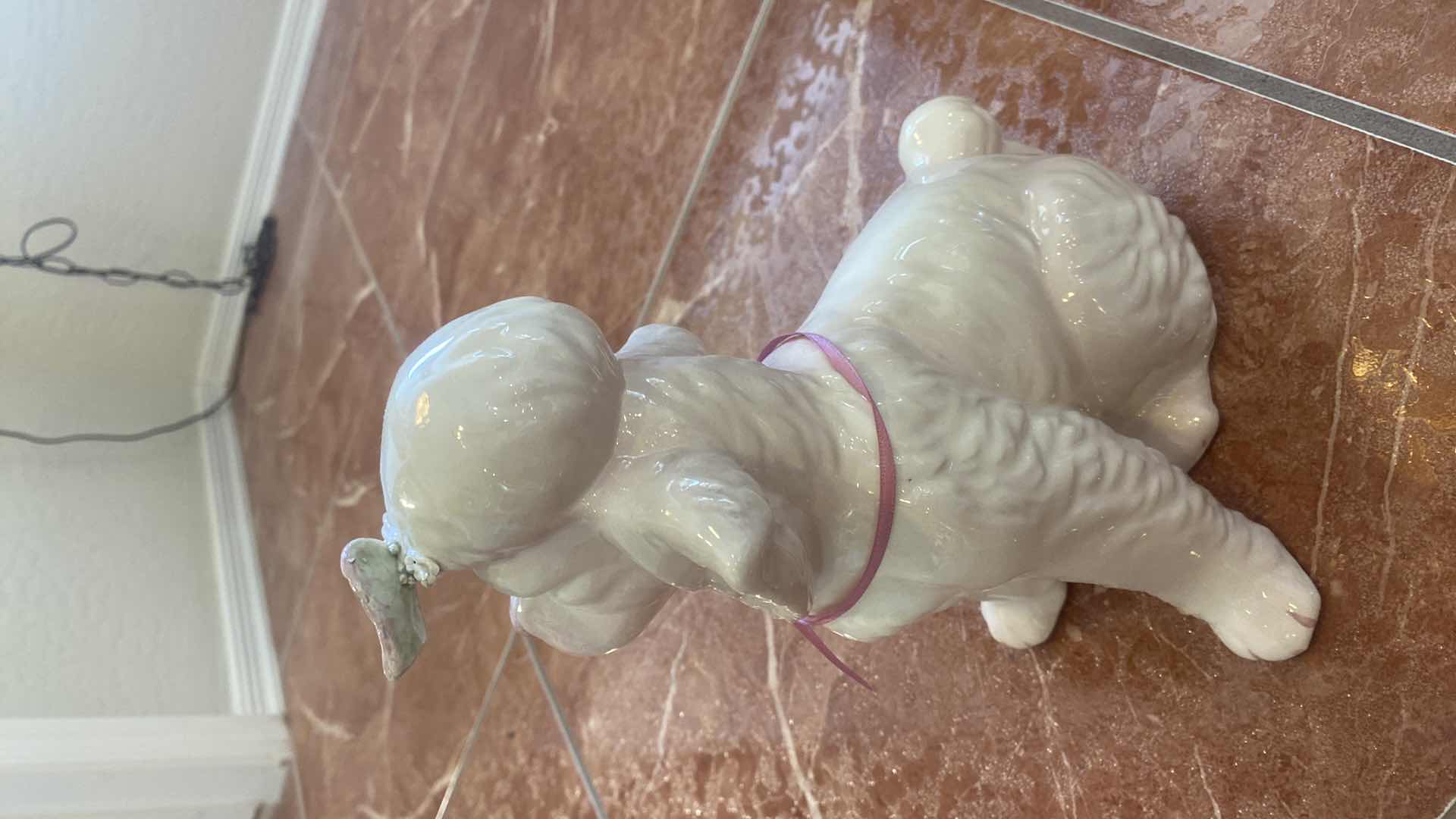 Photo 1 of VINTAGE PORCELAIN POODLE FIGURINE H9 1/2”