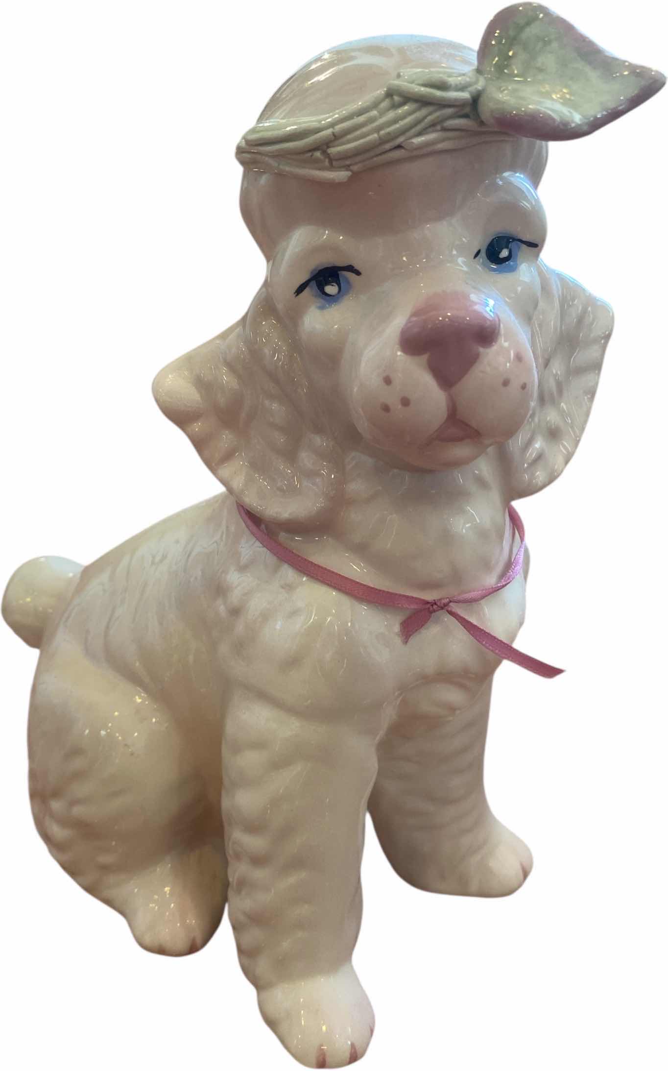 Photo 1 of VINTAGE PORCELAIN POODLE FIGURINE H9 1/2”