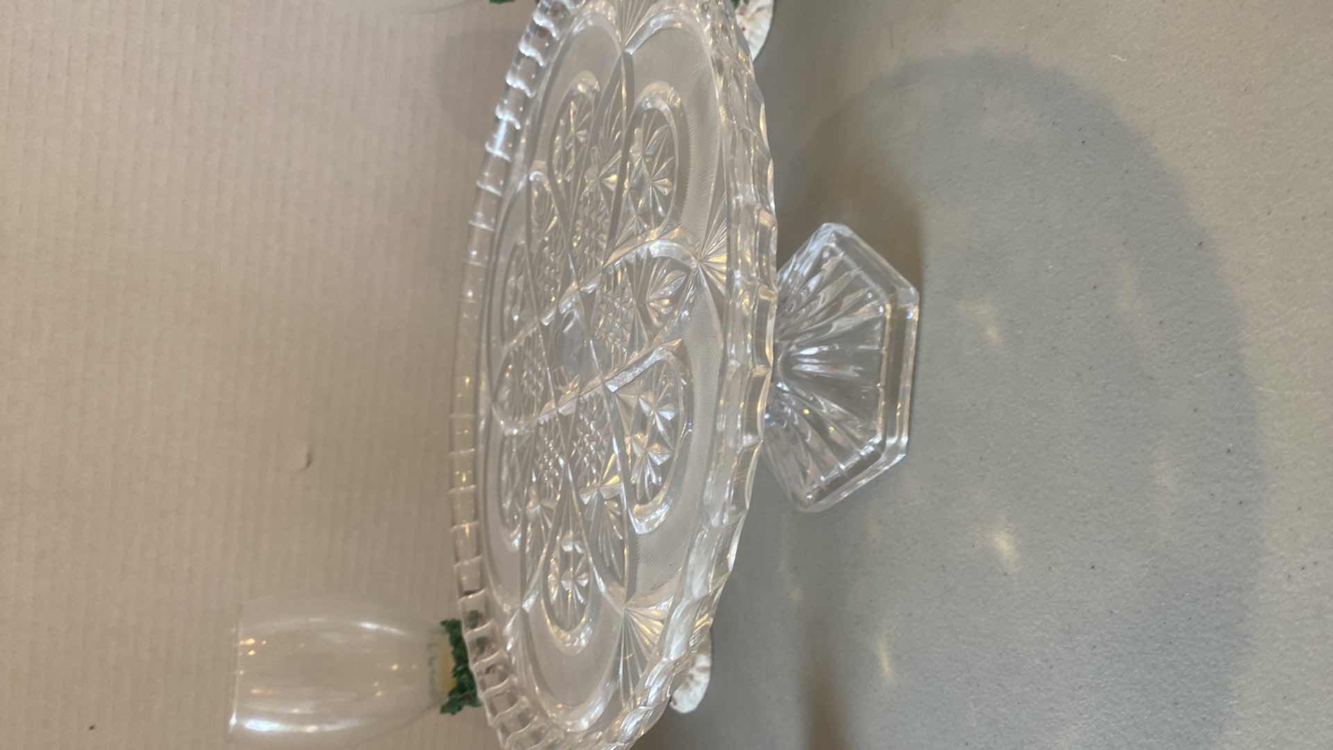 Photo 1 of CRYSTAL CAKE PLATE & 4 HOLIDAY STEMWARE